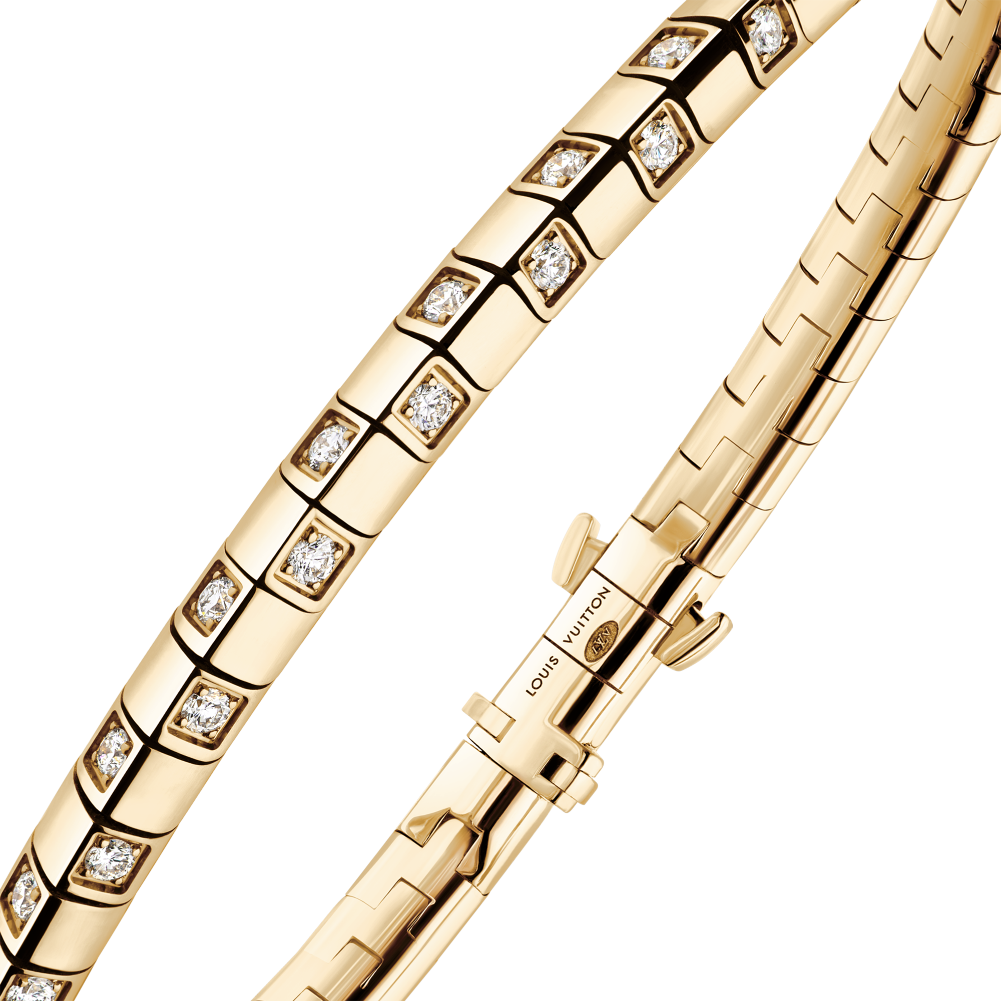  Categories Bracelets Le Damier de Louis Vuitton Small Bracelet, Yellow Gold and Diamonds | Louis Vuitton ® (Product zoom)
