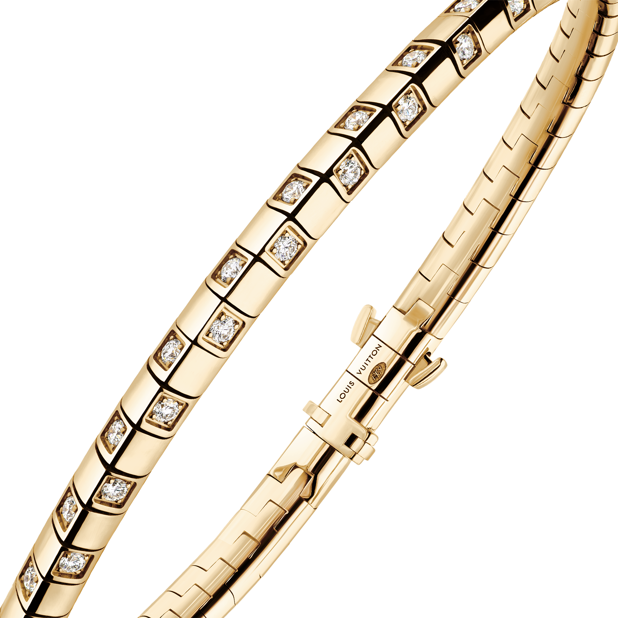  Categories Bracelets Le Damier de Louis Vuitton Small Bracelet, Yellow Gold and Diamonds | Louis Vuitton ® (Product zoom)