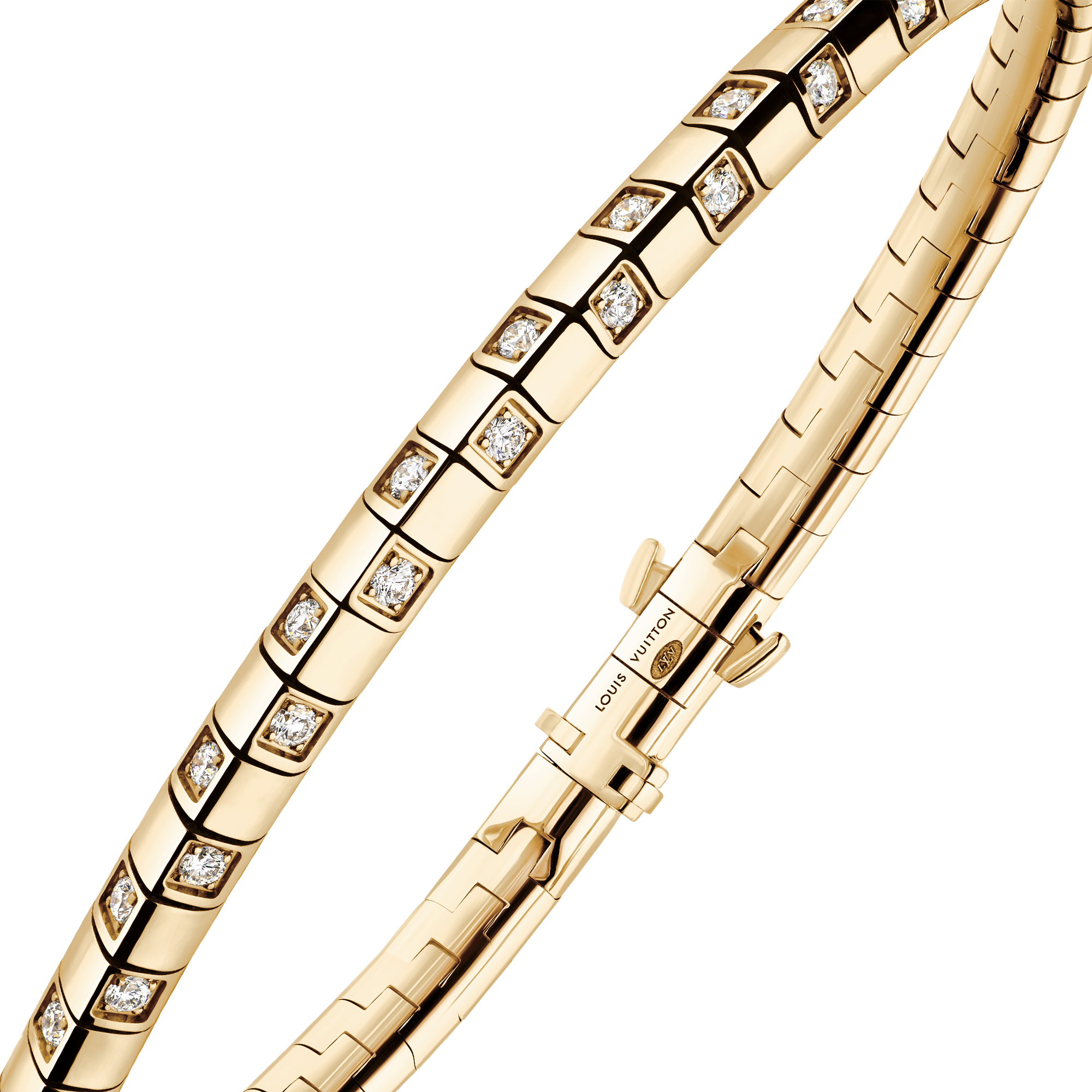  Categories Bracelets Le Damier de Louis Vuitton Small Bracelet, Yellow Gold and Diamonds | Louis Vuitton ® (Product zoom)