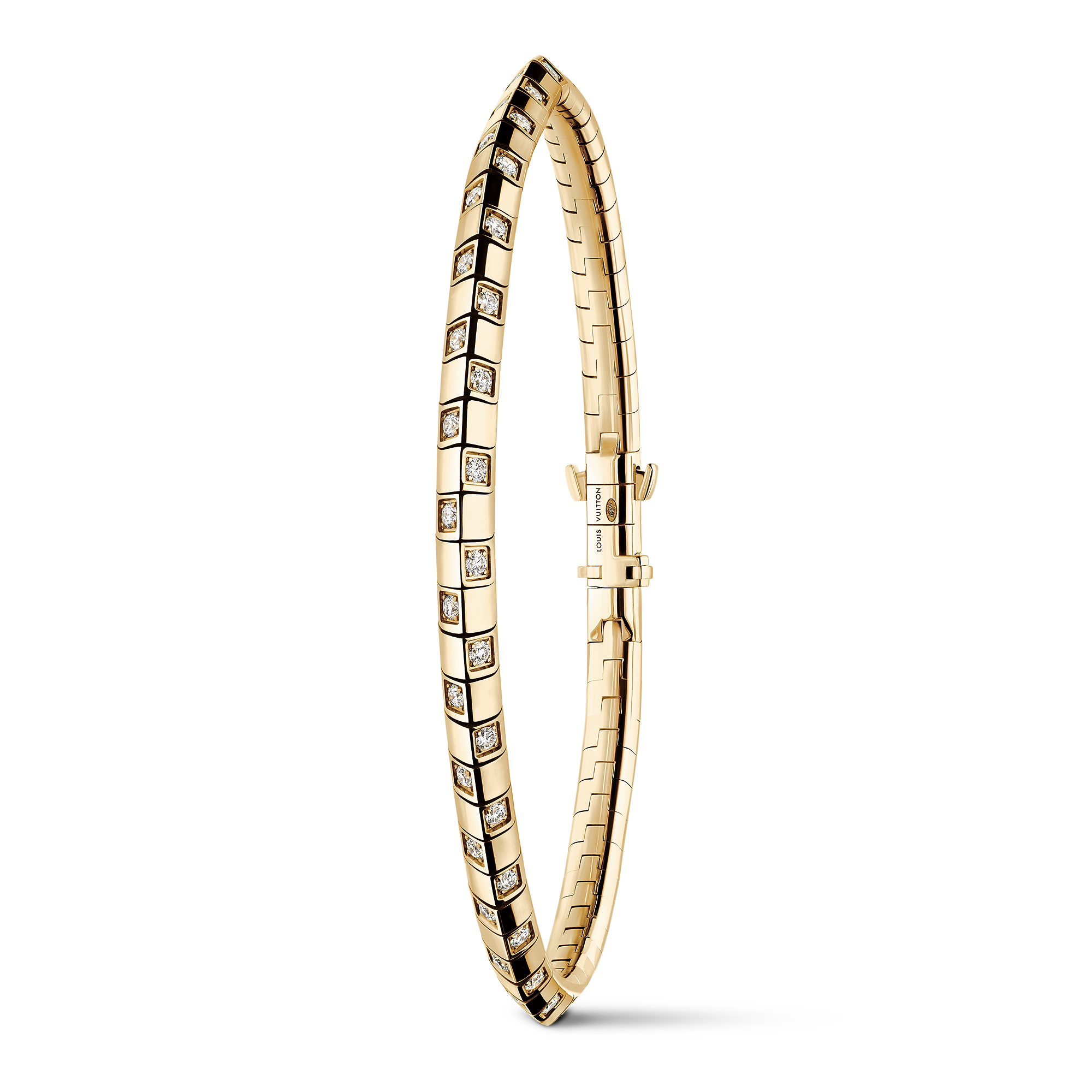 Le Damier de Louis Vuitton Small Bracelet, Yellow Gold and Diamonds