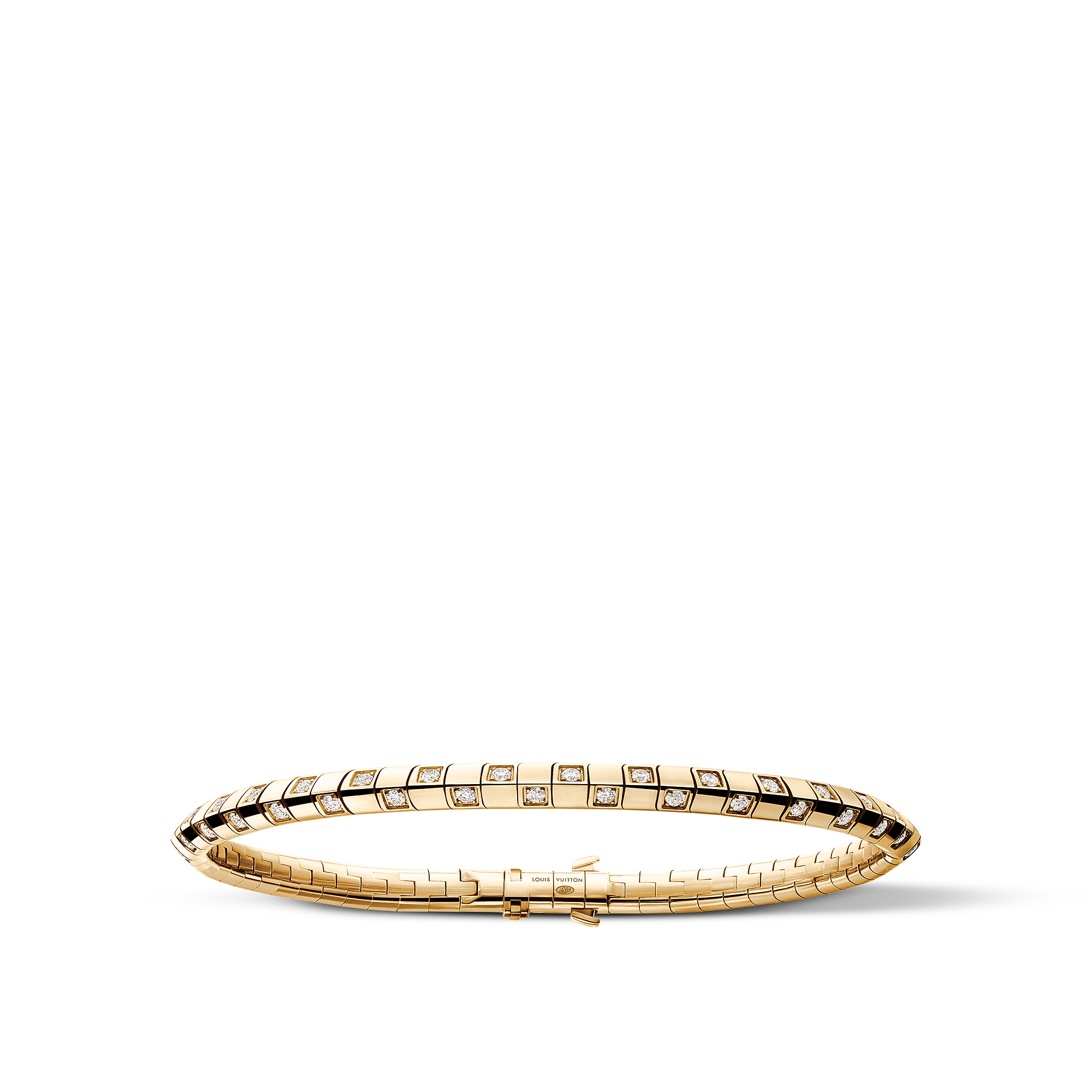 Le Damier de Louis Vuitton Small Bracelet, Yellow Gold and Diamonds