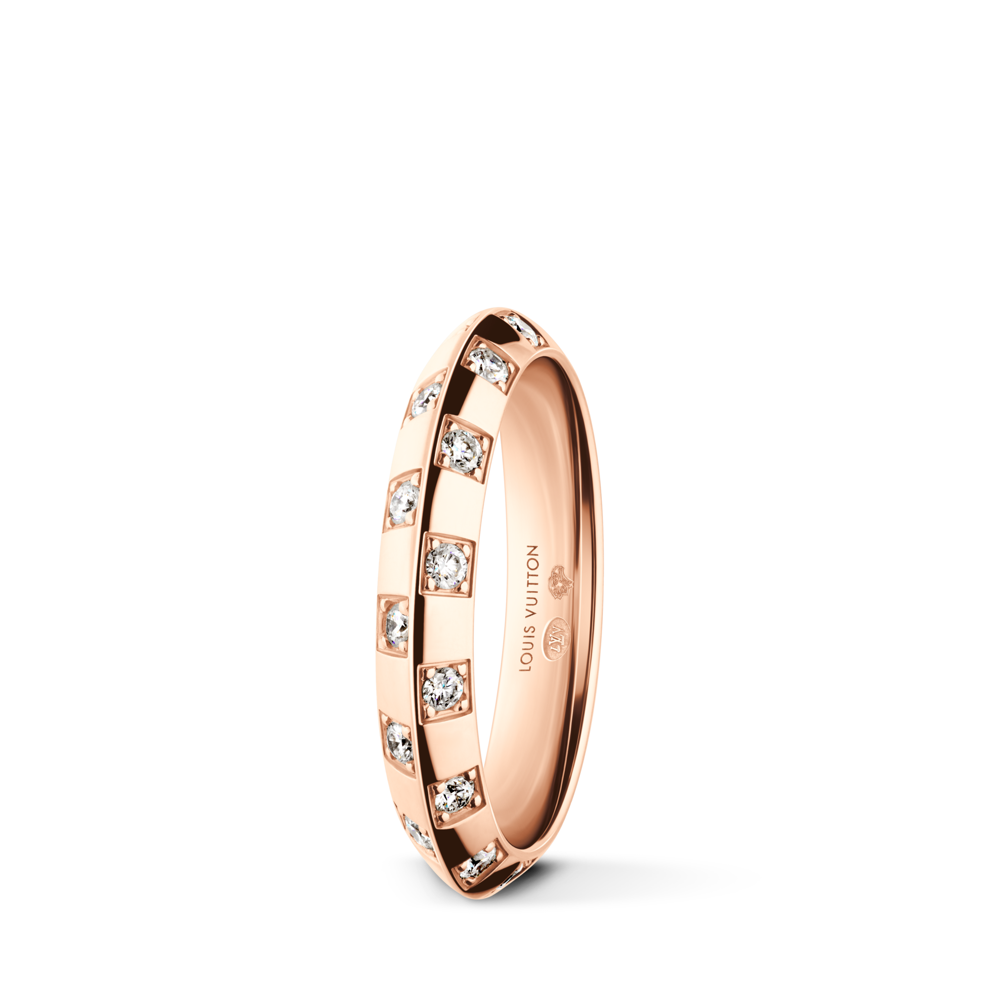  Jewelry Rings Le Damier de Louis Vuitton Small Ring, Rose Gold and Diamonds | Louis Vuitton ® (Product zoom)