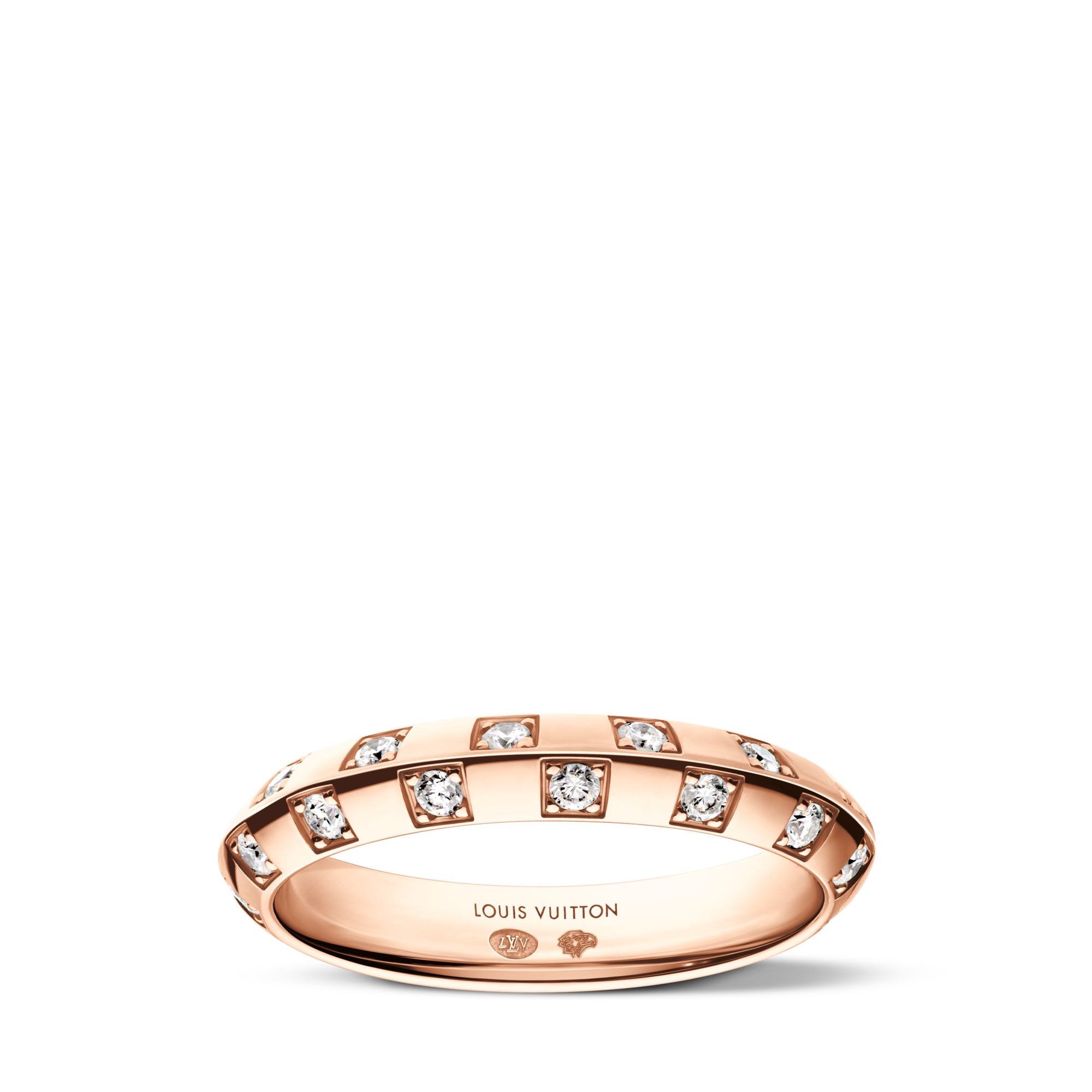  Jewelry Rings Le Damier de Louis Vuitton Small Ring, Rose Gold and Diamonds | Louis Vuitton ® (Product zoom)