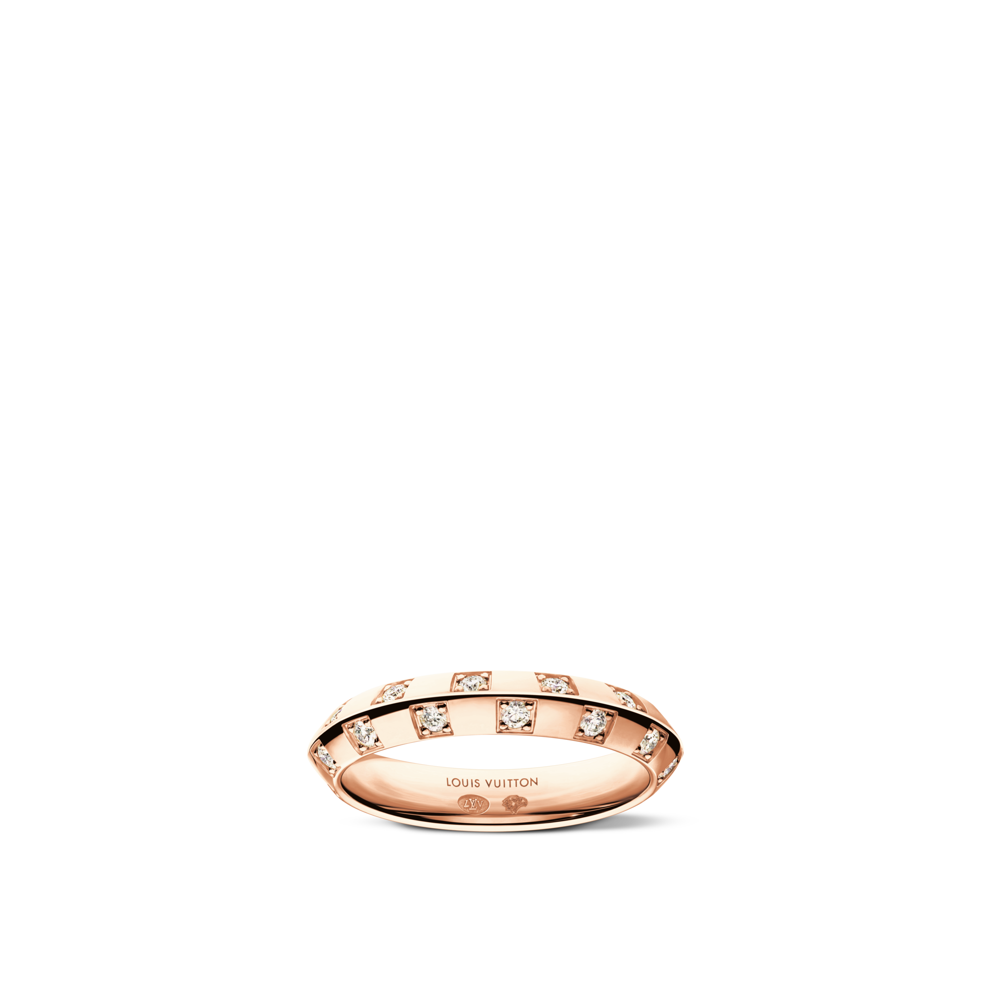  Jewelry Rings Le Damier de Louis Vuitton Small Ring, Rose Gold and Diamonds | Louis Vuitton ® (Product zoom)