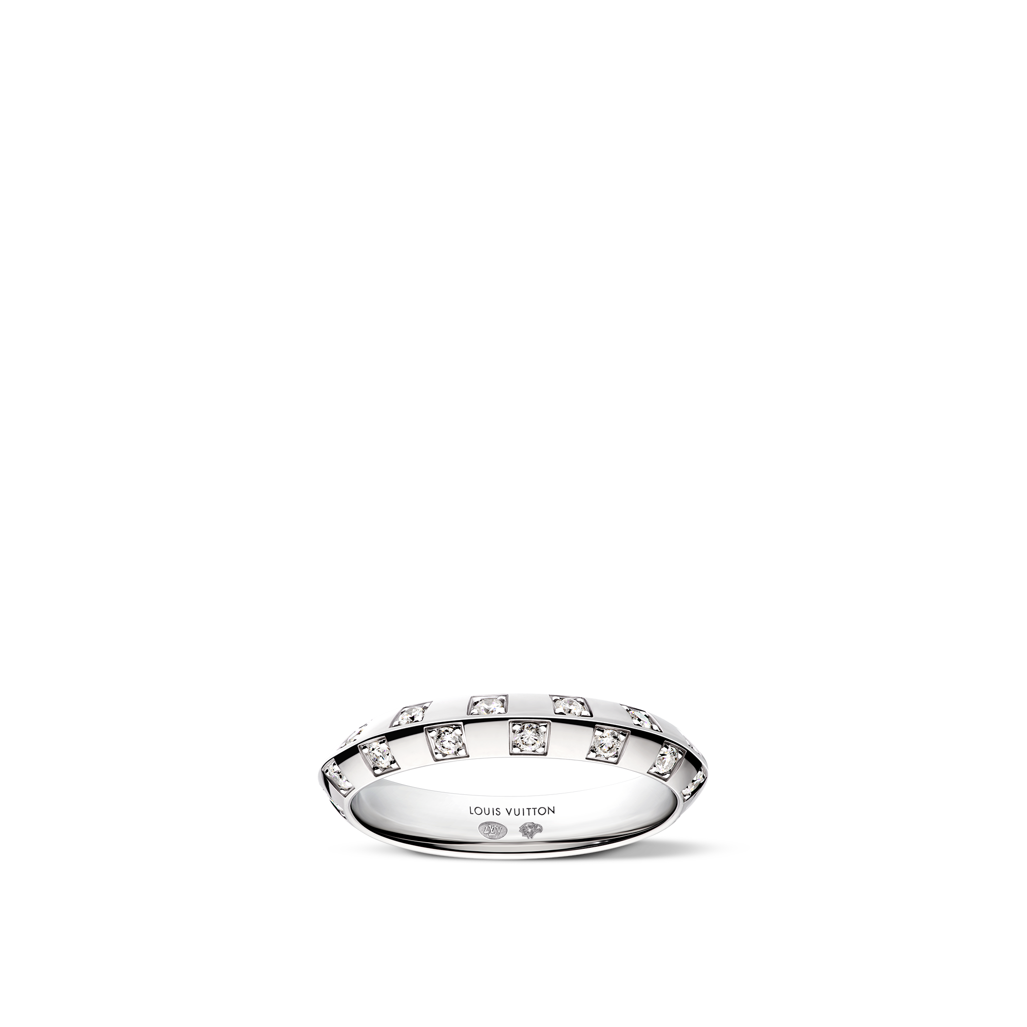  Jewelry Rings Le Damier de Louis Vuitton Small Ring, White Gold and Diamonds | Louis Vuitton ® (Product zoom)