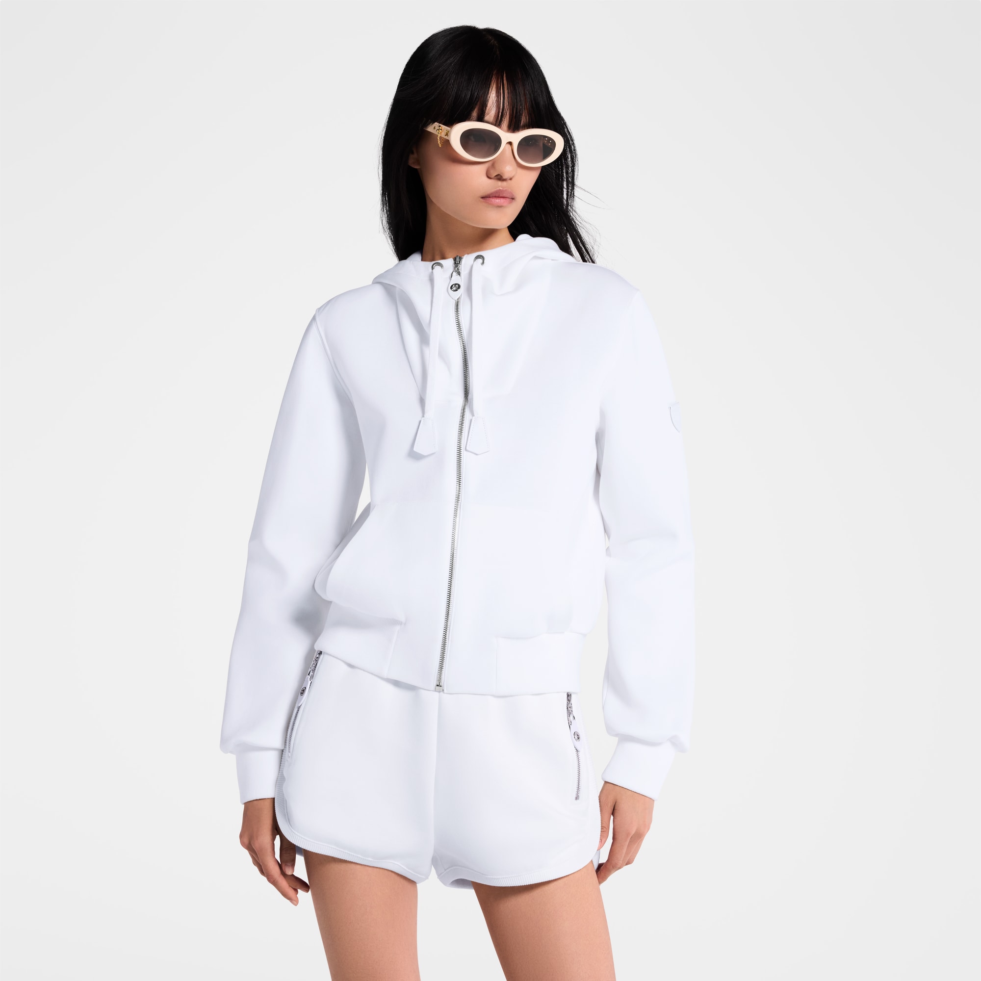  Ready-to-Wear Tops Leather Accent Hoodie | Louis Vuitton ® (Product zoom)
