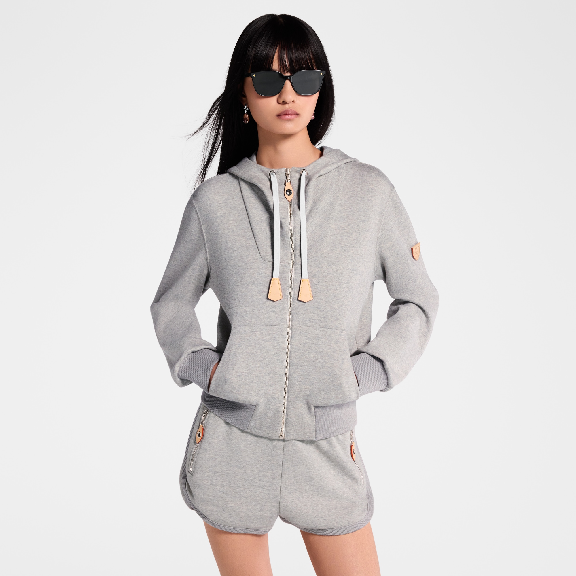  Ready-to-Wear Tops Leather Accent Hoodie | Louis Vuitton ® (Product zoom)