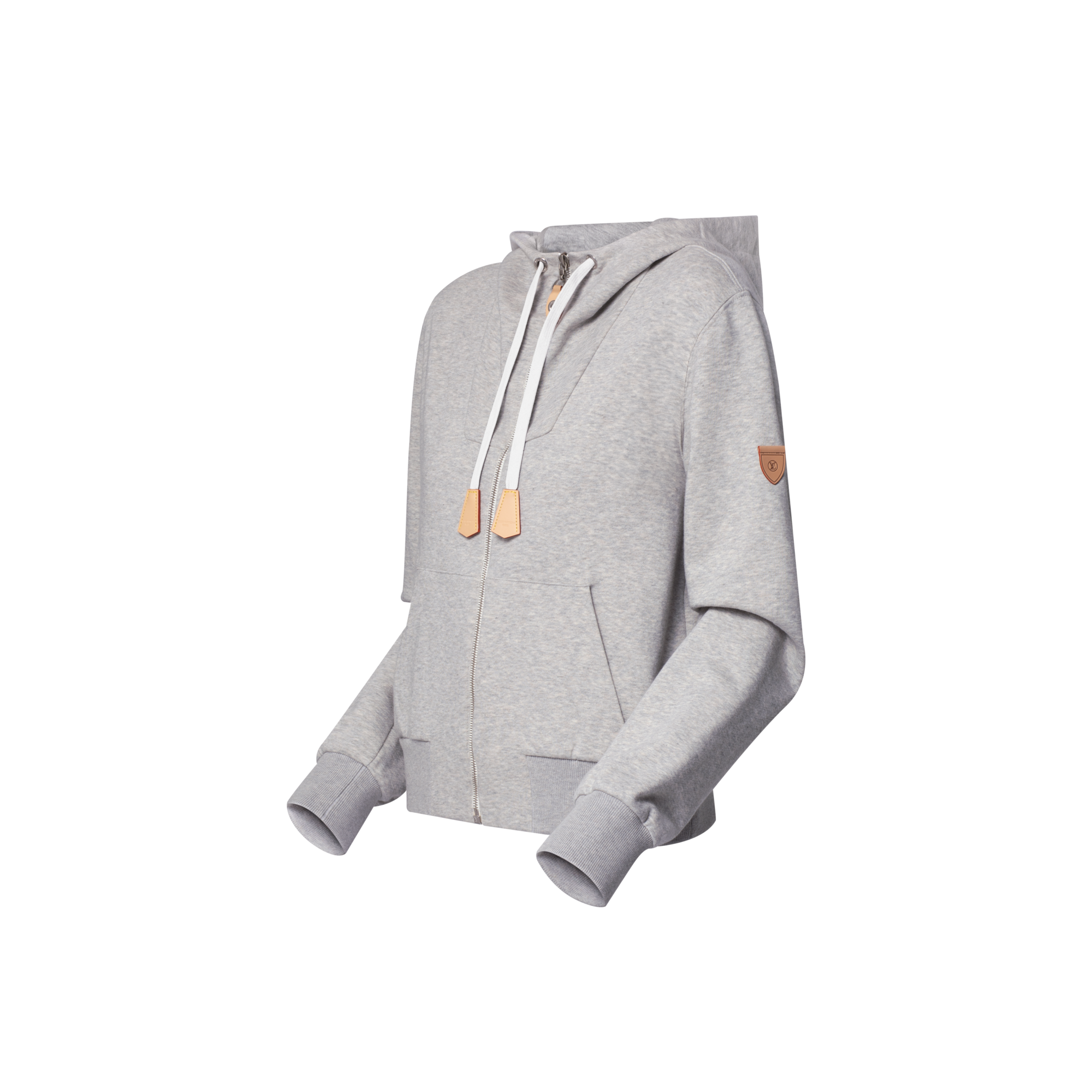  Ready-to-Wear Tops Leather Accent Hoodie | Louis Vuitton ® (Product zoom)