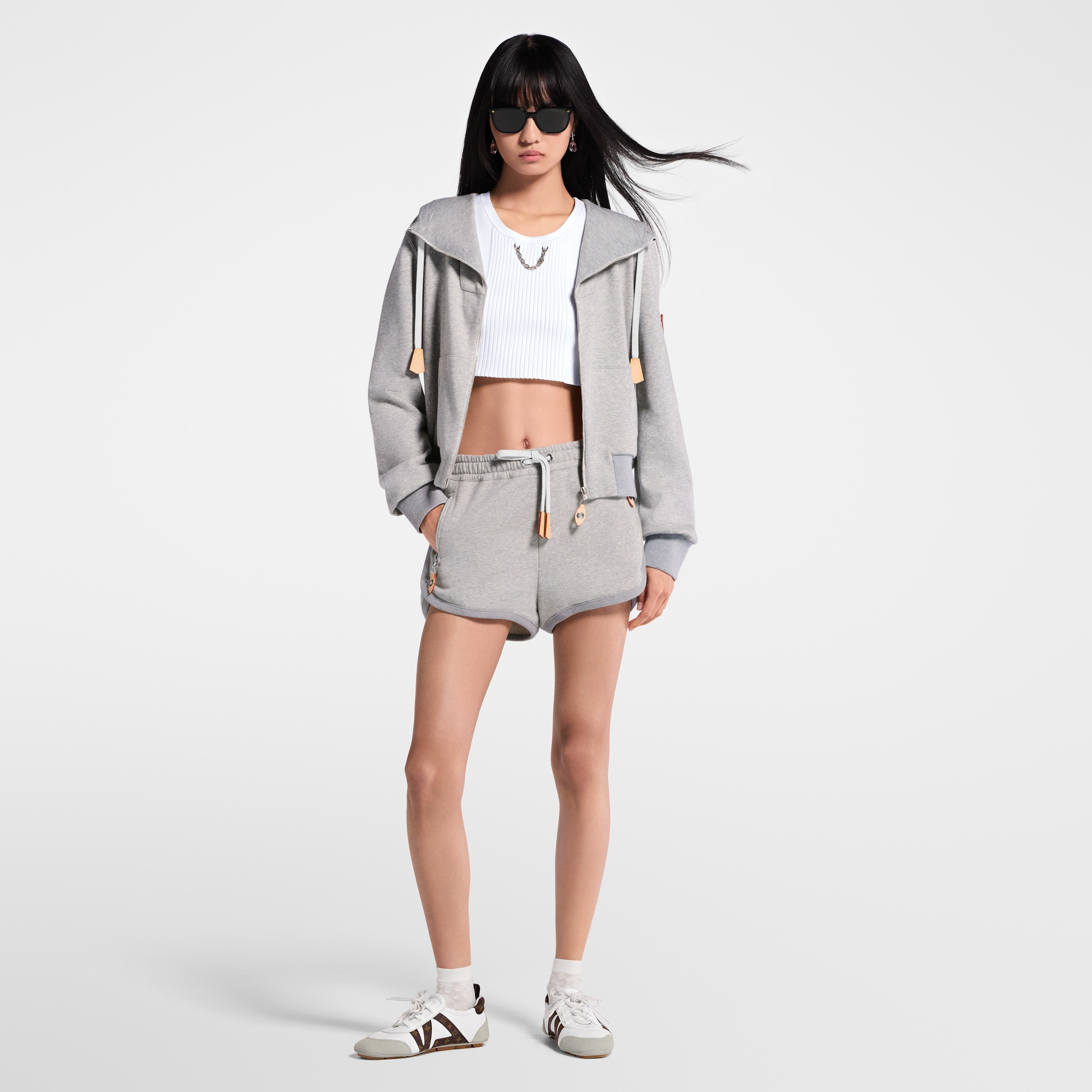  Ready-to-Wear Tops Leather Accent Hoodie | Louis Vuitton ® (Product zoom)