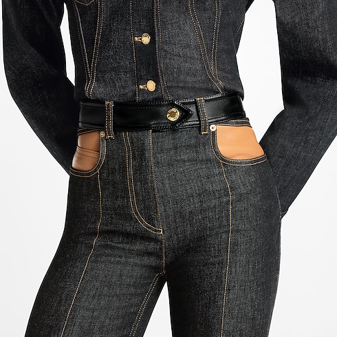 Ready-to-Wear Pants Leather Accent Jeans | Louis Vuitton ® (Product zoom)