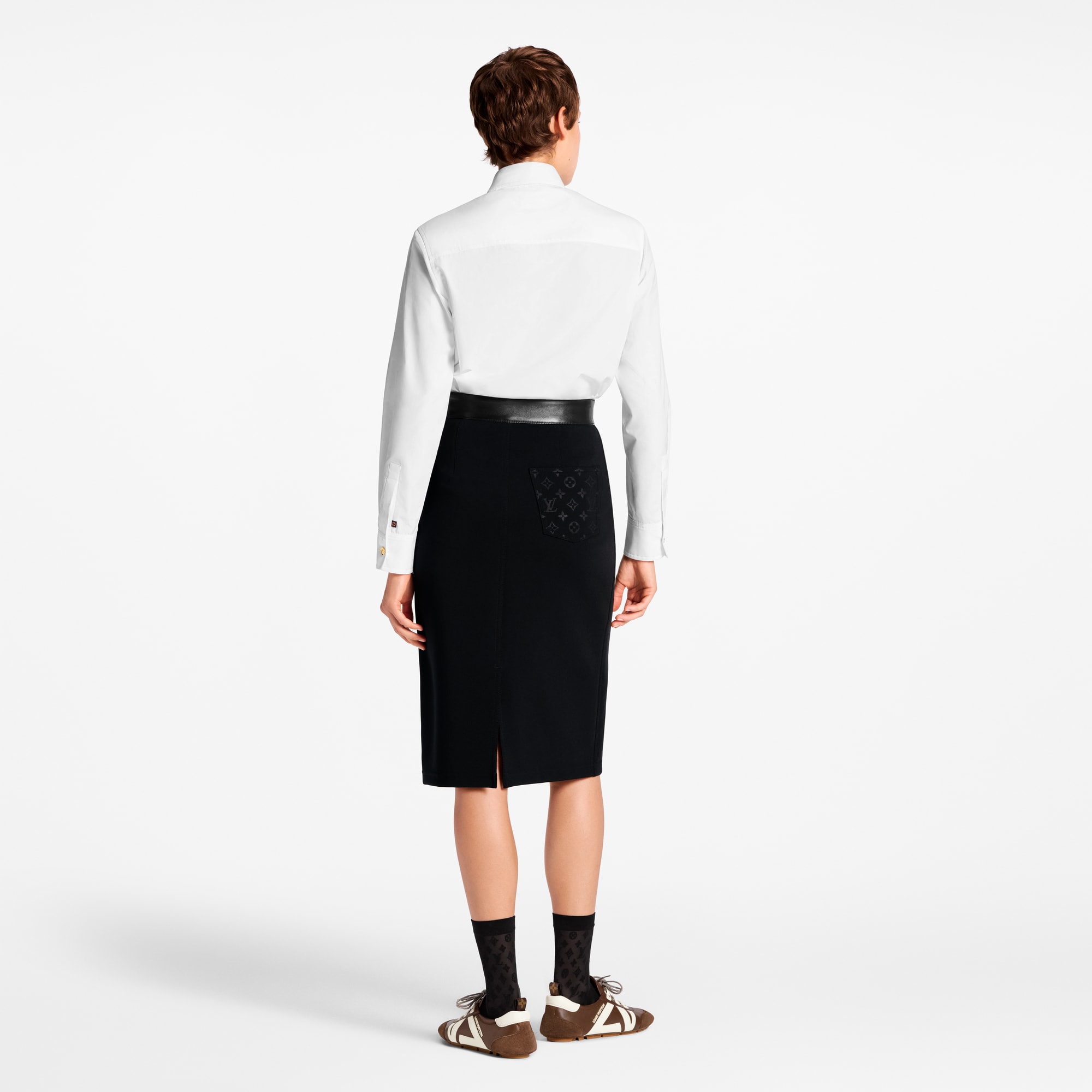  Ready-to-Wear Skirts and Shorts Leather Accent Technical Jersey Skirt | Louis Vuitton ® (Product zoom)