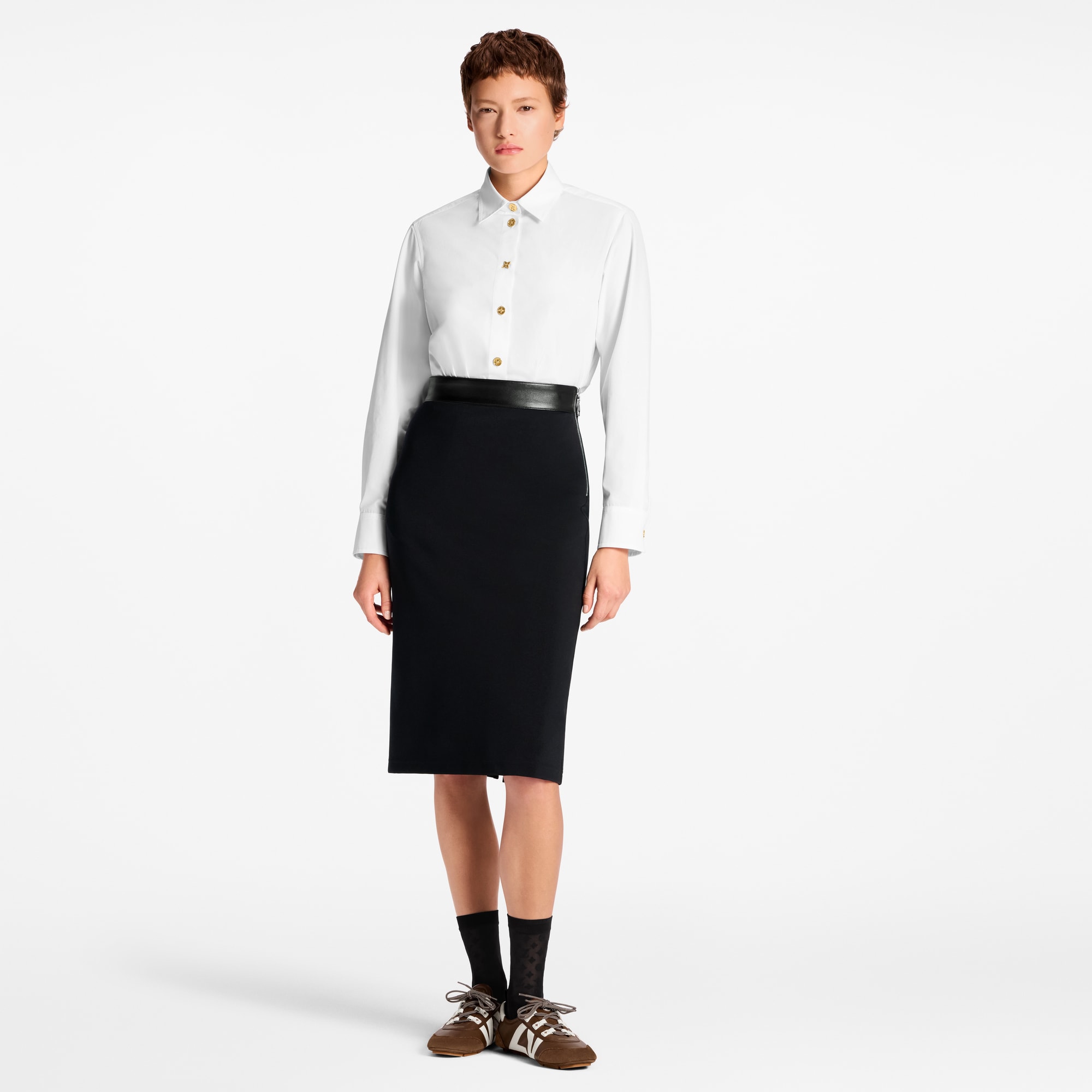  Ready-to-Wear Skirts and Shorts Leather Accent Technical Jersey Skirt | Louis Vuitton ® (Product zoom)