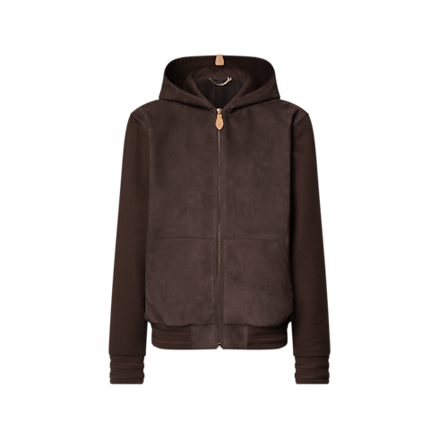 Ready-to-Wear All Ready-to-Wear Leather And Cashmere Hooded Blouson | Louis Vuitton ® (Product zoom)