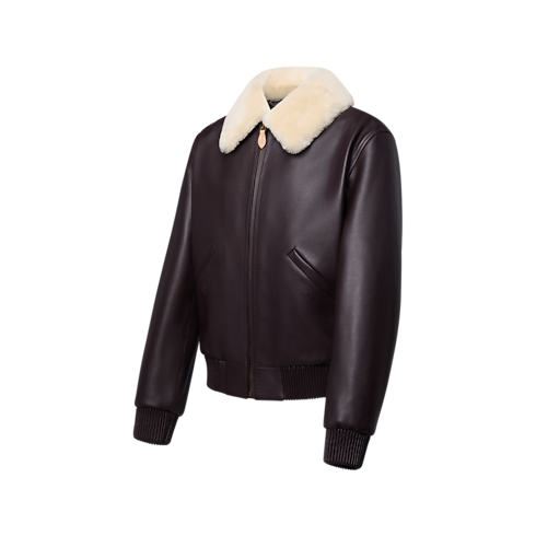Ready-to-Wear All Ready-to-Wear Leather Blouson With Shearling Collar | Louis Vuitton ® (Product zoom)