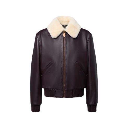 Ready-to-Wear All Ready-to-Wear Leather Blouson With Shearling Collar | Louis Vuitton ® (Product zoom)