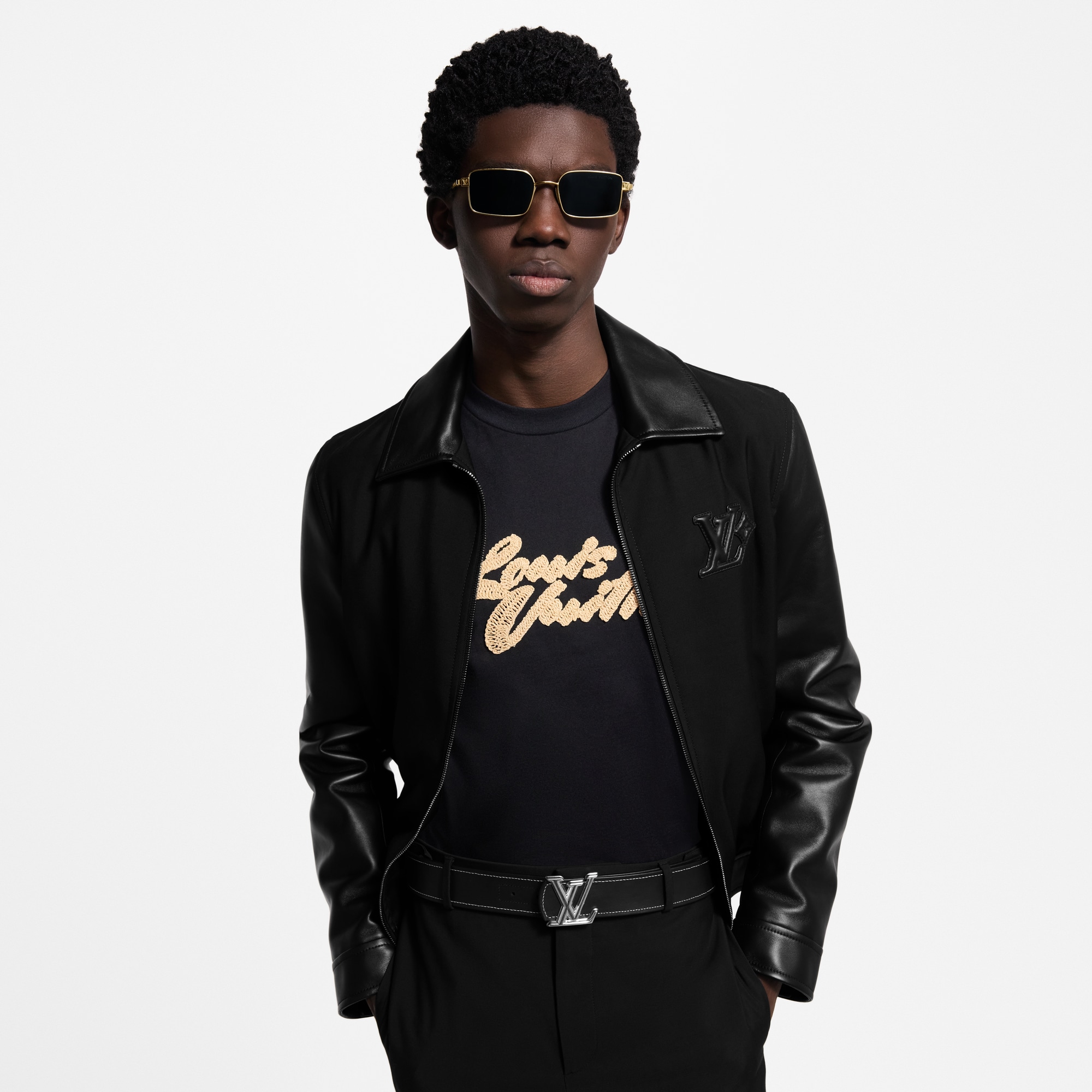  Ready-to-Wear Coats and Outerwear Leather Mix Blouson | Louis Vuitton ® (Product zoom)