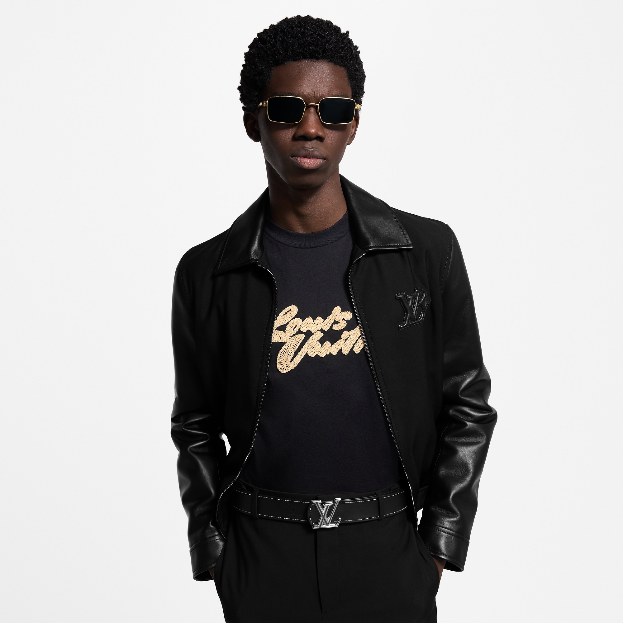Leather Mix Blouson