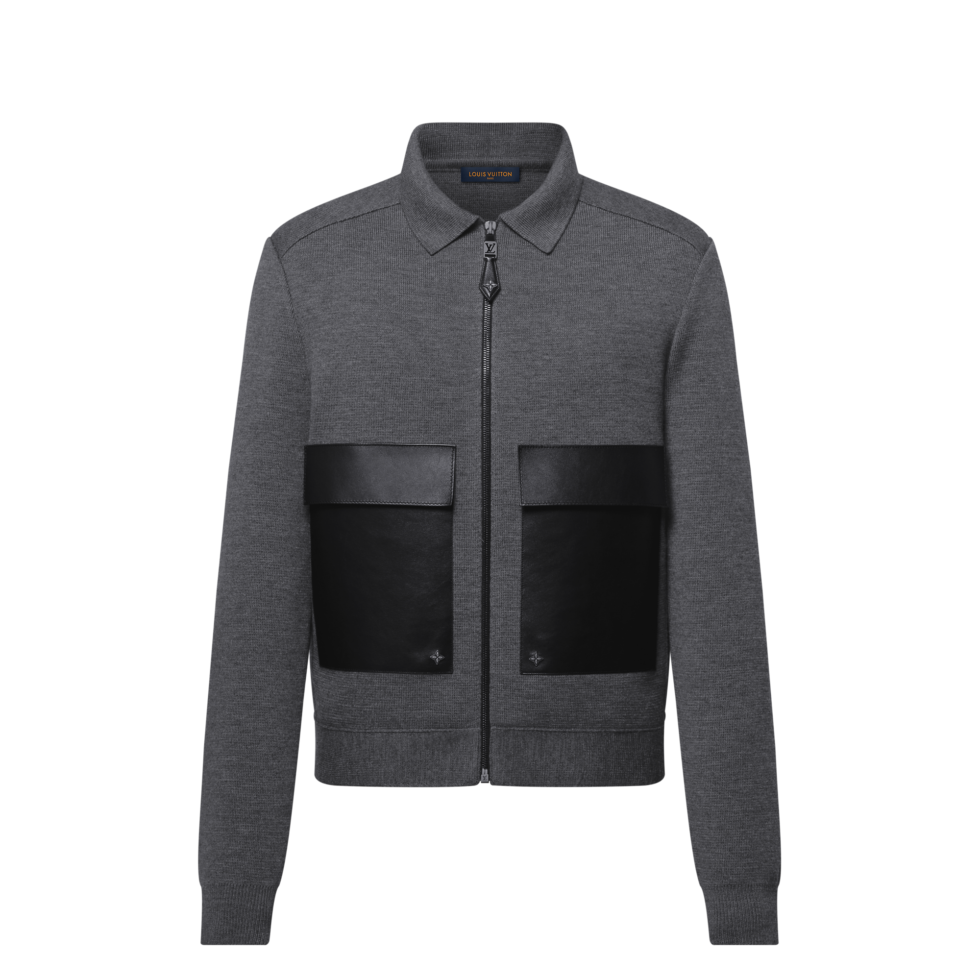 Leather Mix Knitted Workwear Blouson