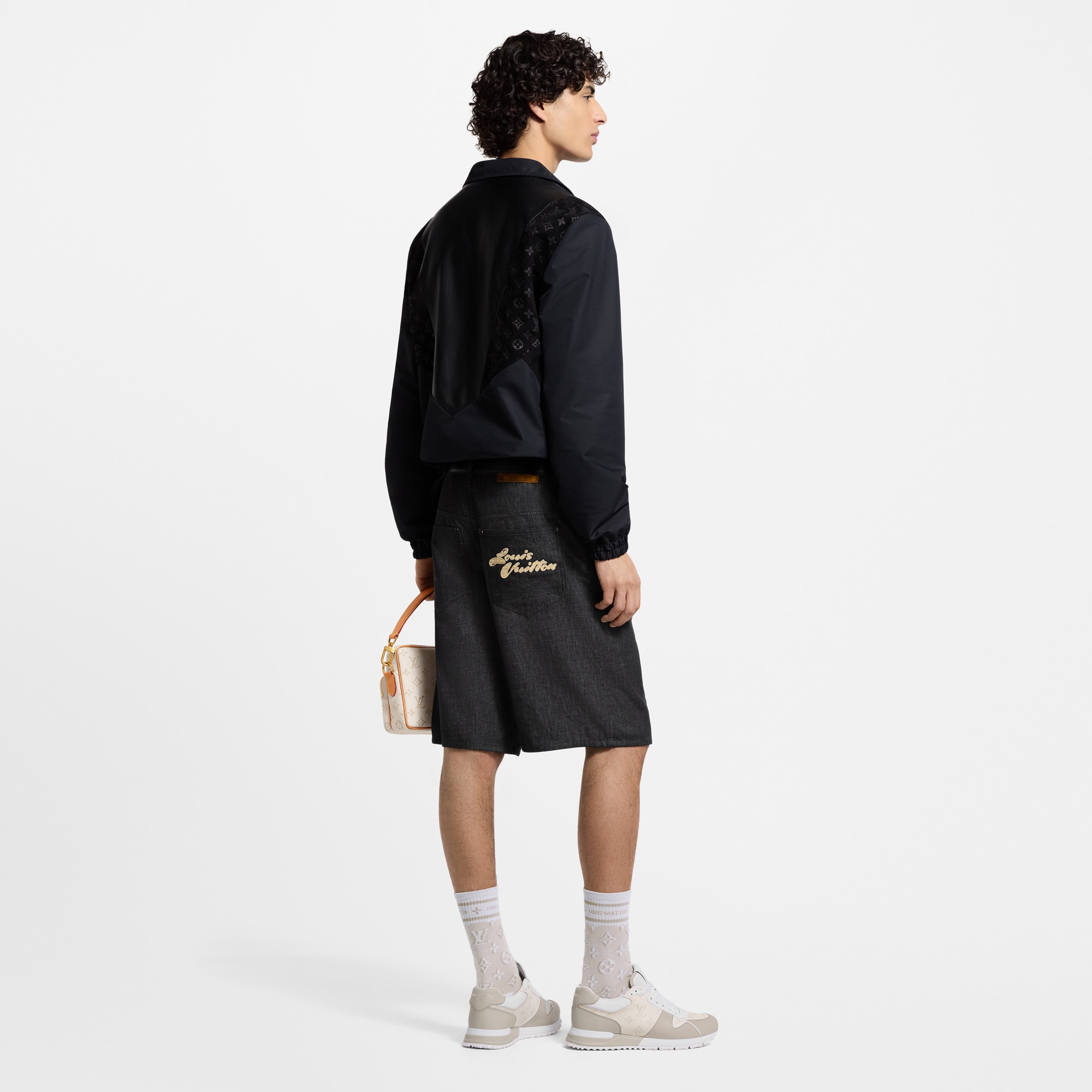  Ready-to-Wear Coats and Outerwear Leather Mix Track Top | Louis Vuitton ® (Product zoom)