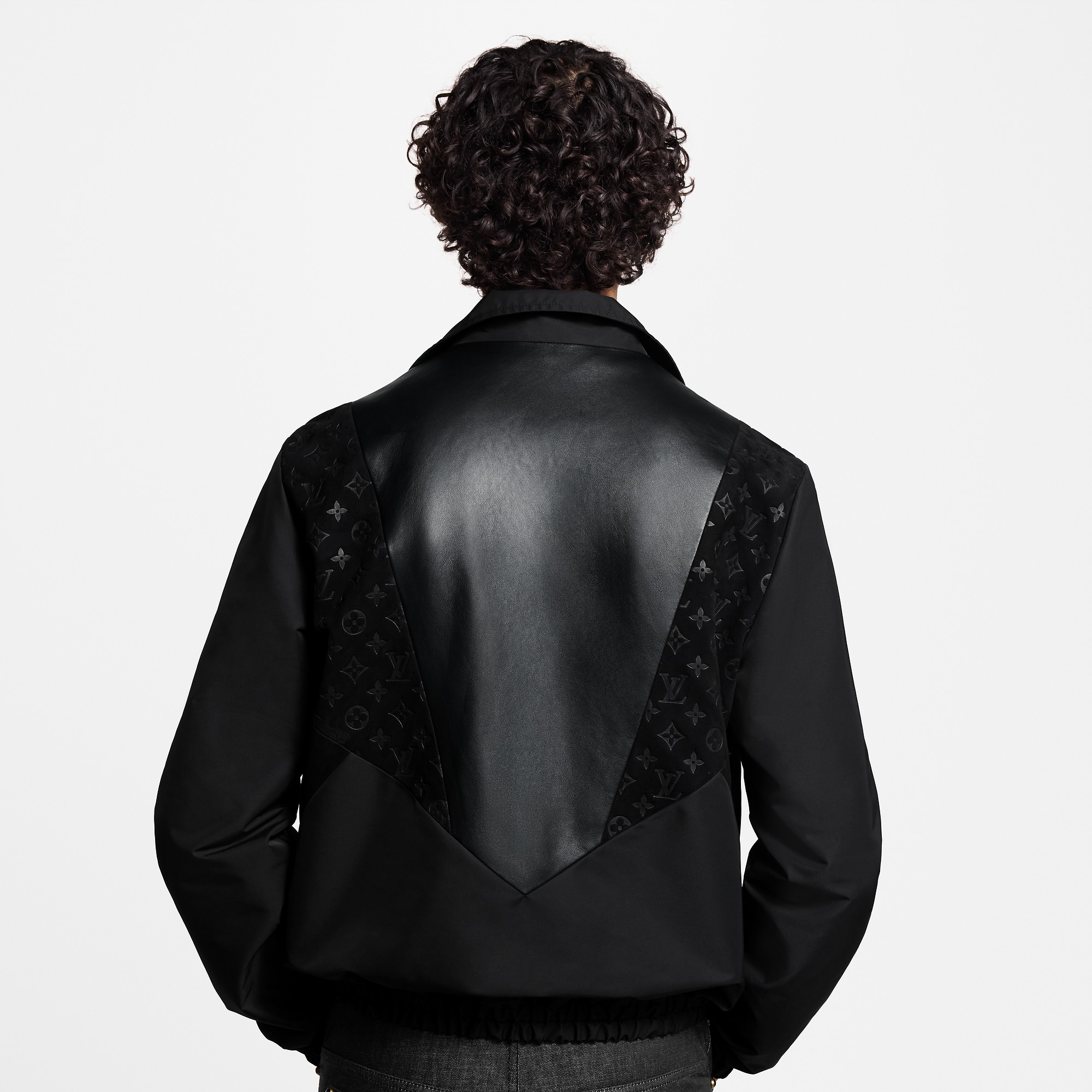 Leather Mix Track Top