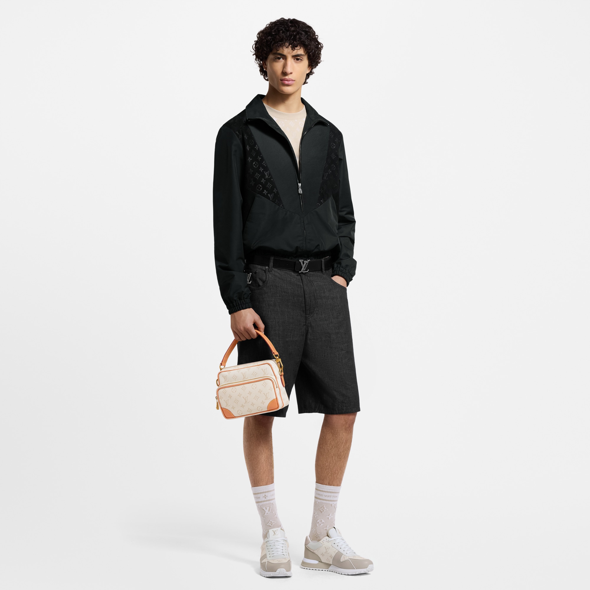  Ready-to-Wear Coats and Outerwear Leather Mix Track Top | Louis Vuitton ® (Product zoom)