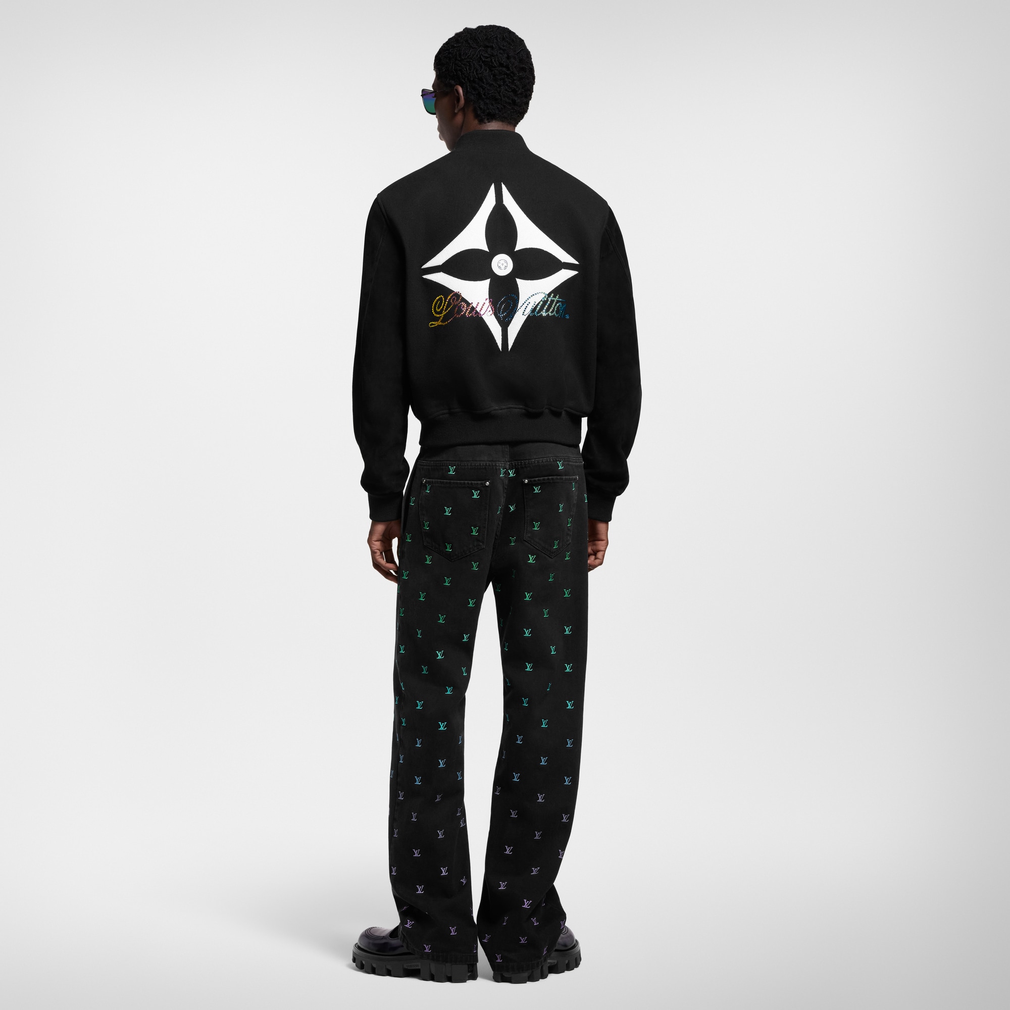  Ready-to-Wear Coats and Outerwear Leather Mix Varsity Blouson | Louis Vuitton ® (Product zoom)