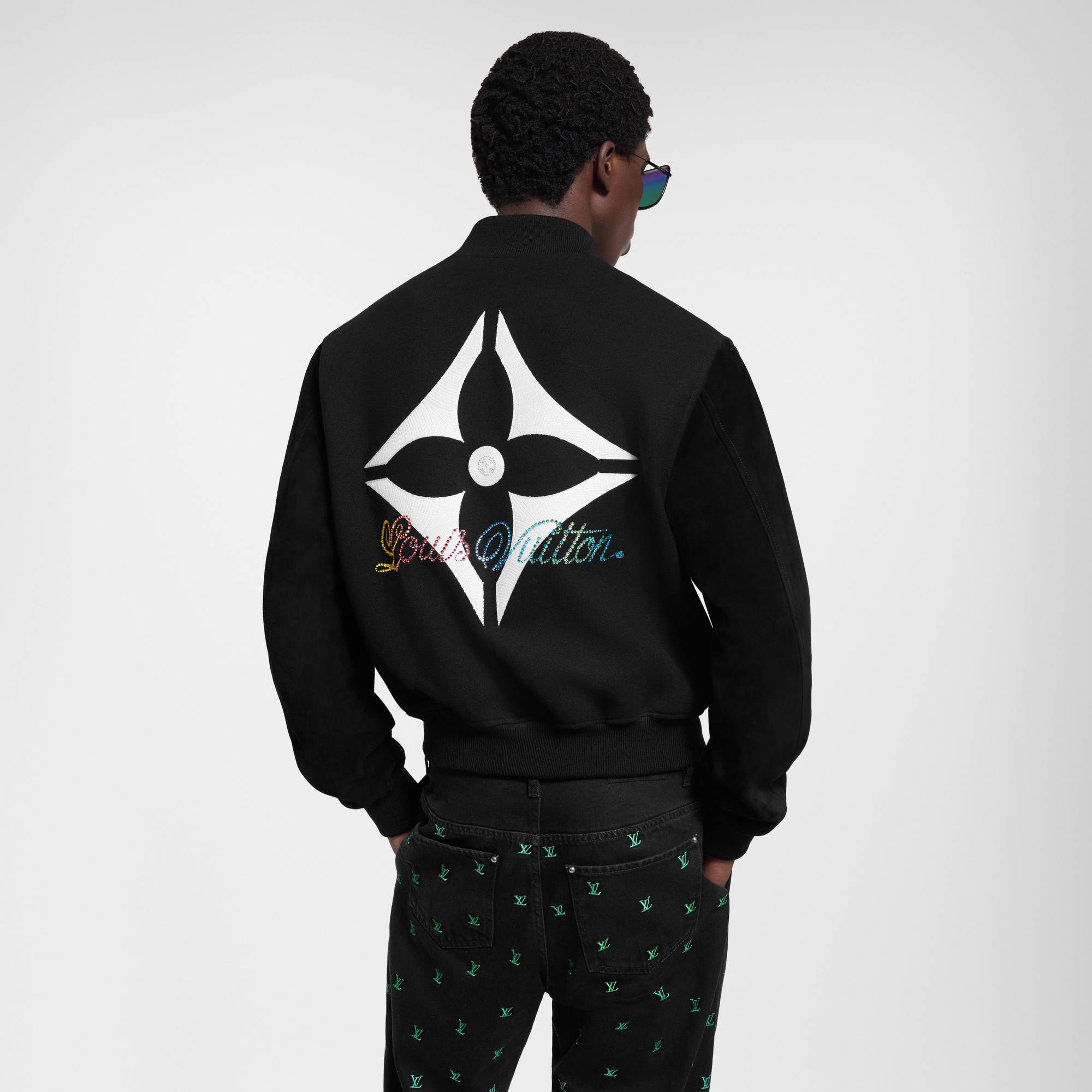  Ready-to-Wear Coats and Outerwear Leather Mix Varsity Blouson | Louis Vuitton ® (Product zoom)