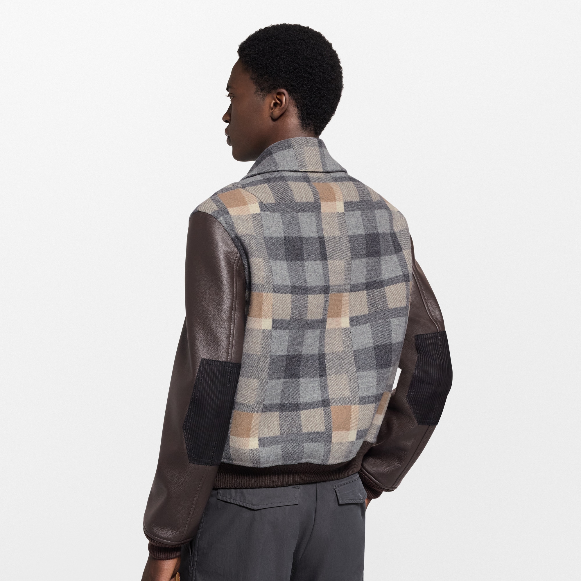  Ready-to-Wear Coats and Outerwear Leather Mix Varsity Jacket | Louis Vuitton ® (Product zoom)