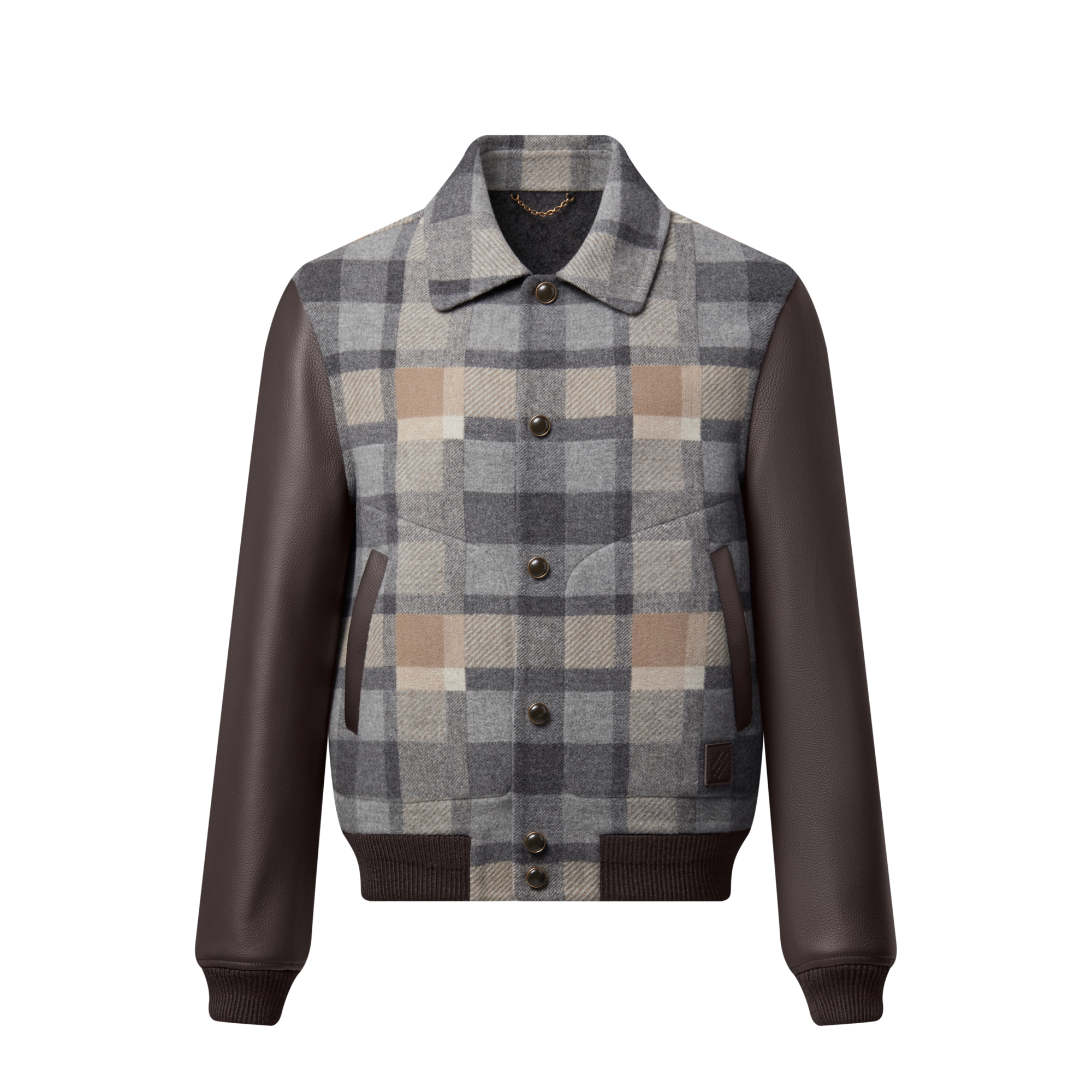  Ready-to-Wear Coats and Outerwear Leather Mix Varsity Jacket | Louis Vuitton ® (Product zoom)