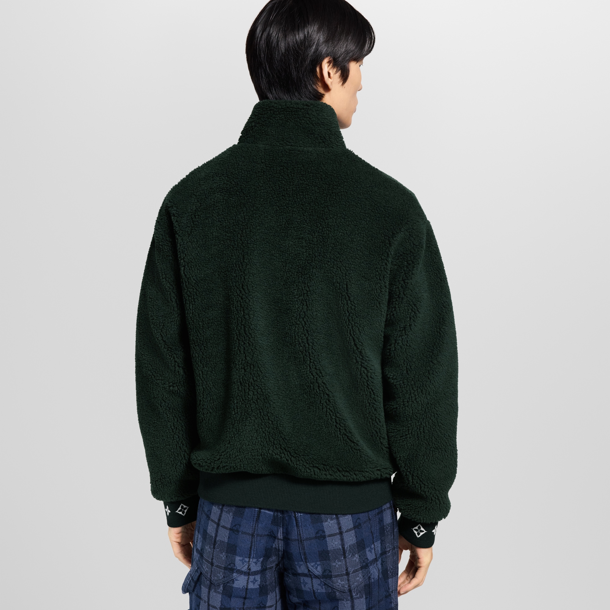  Ready-to-Wear All Ready-to-Wear Leather Patch Fleece Blouson | Louis Vuitton ® (Product zoom)
