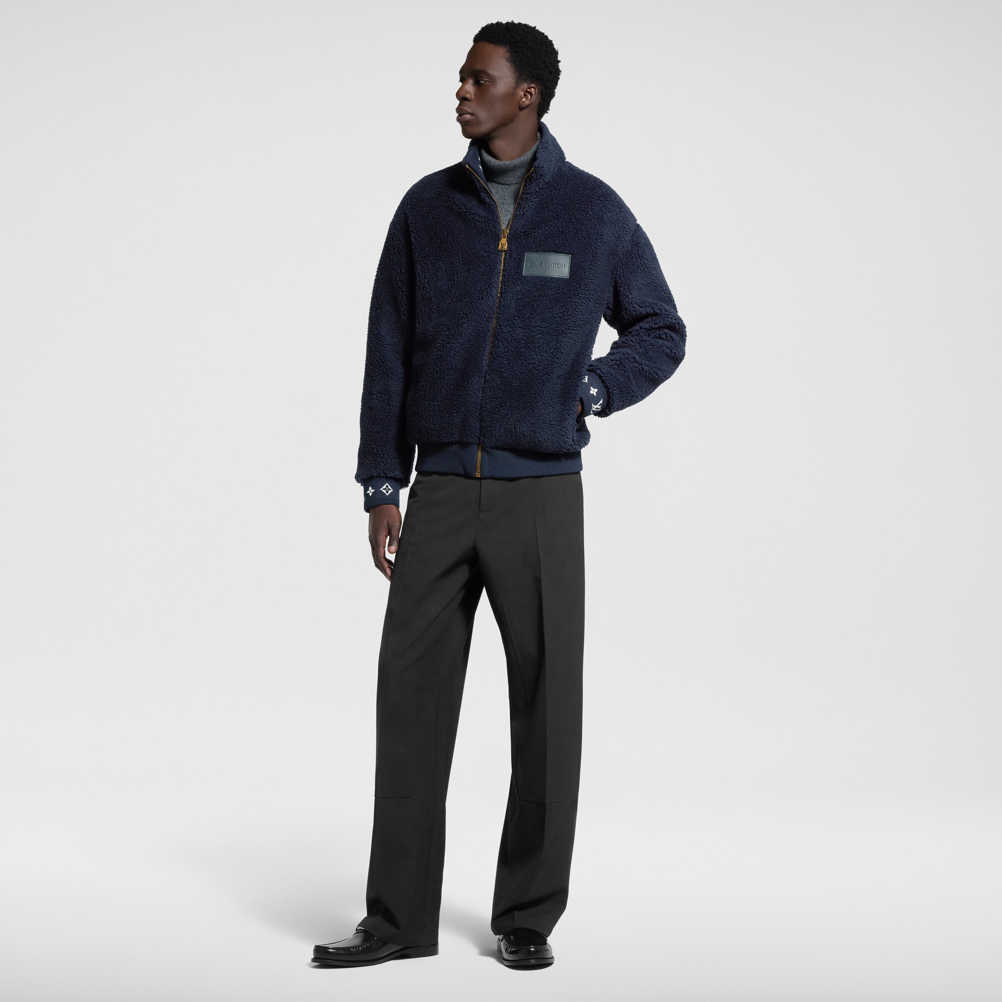  For Men LV Ski Leather Patch Fleece Blouson | Louis Vuitton ® (Product zoom)