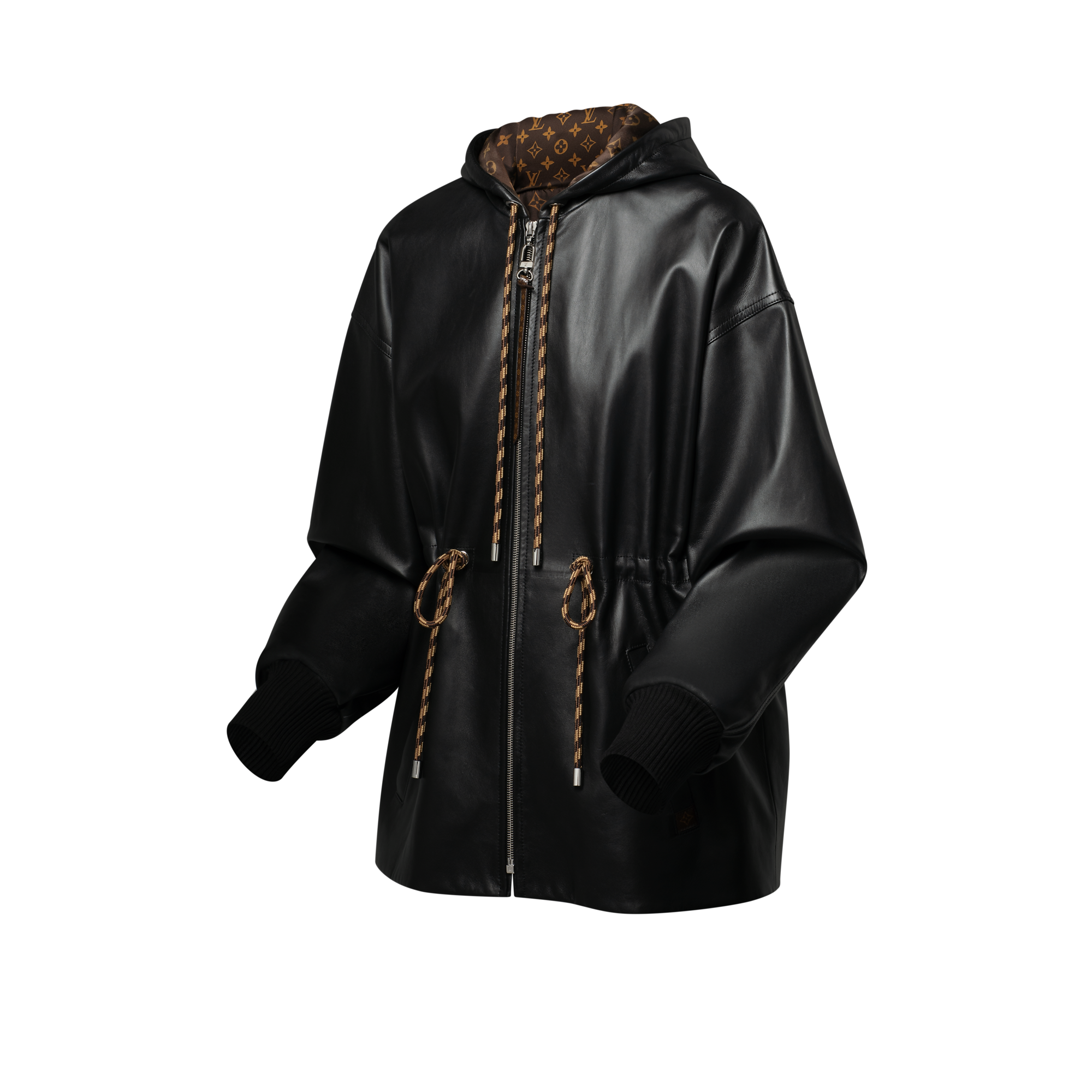 Leather Peplum Parka