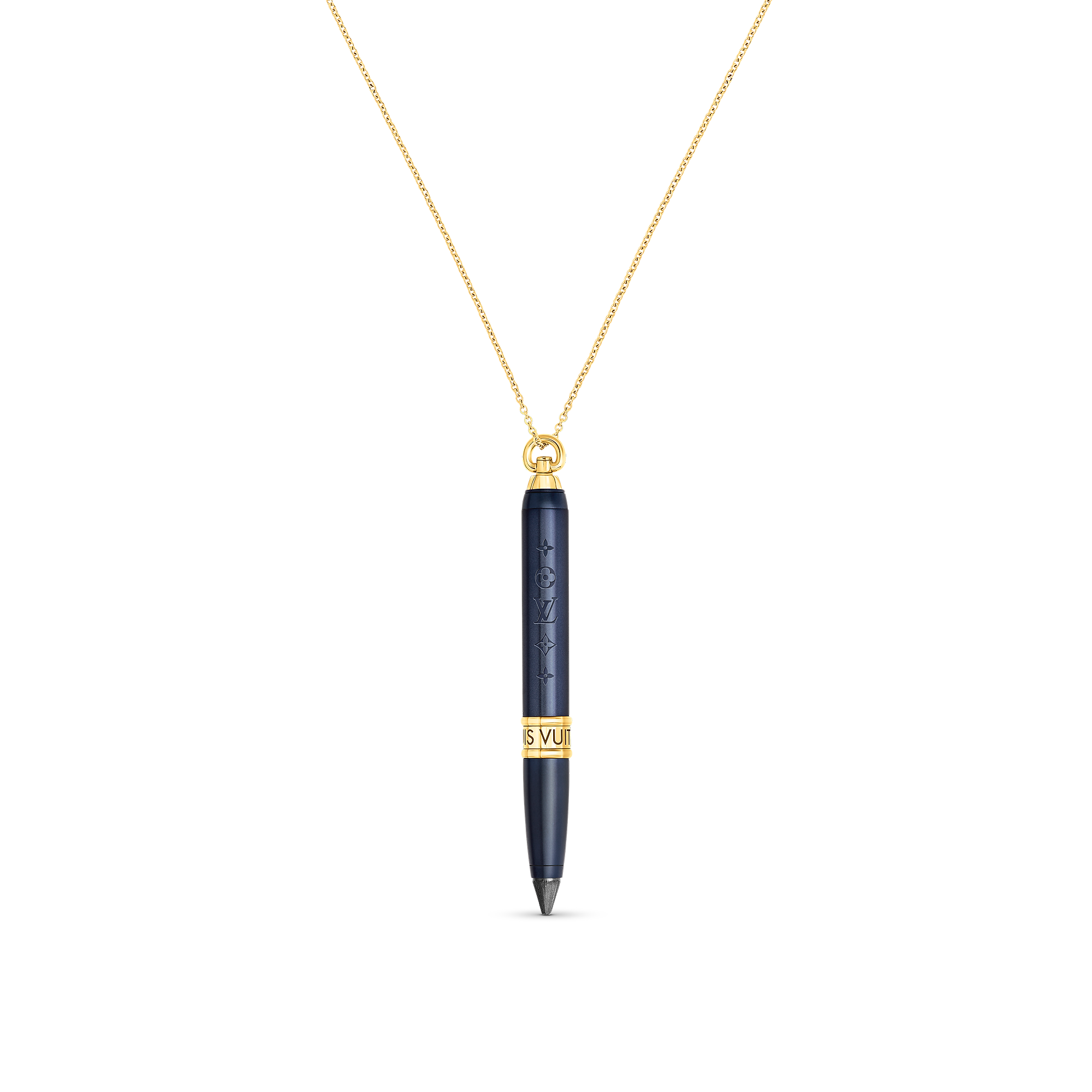 Les Gastons Vuitton Designer Pendant, Yellow Gold and Blue Titanium