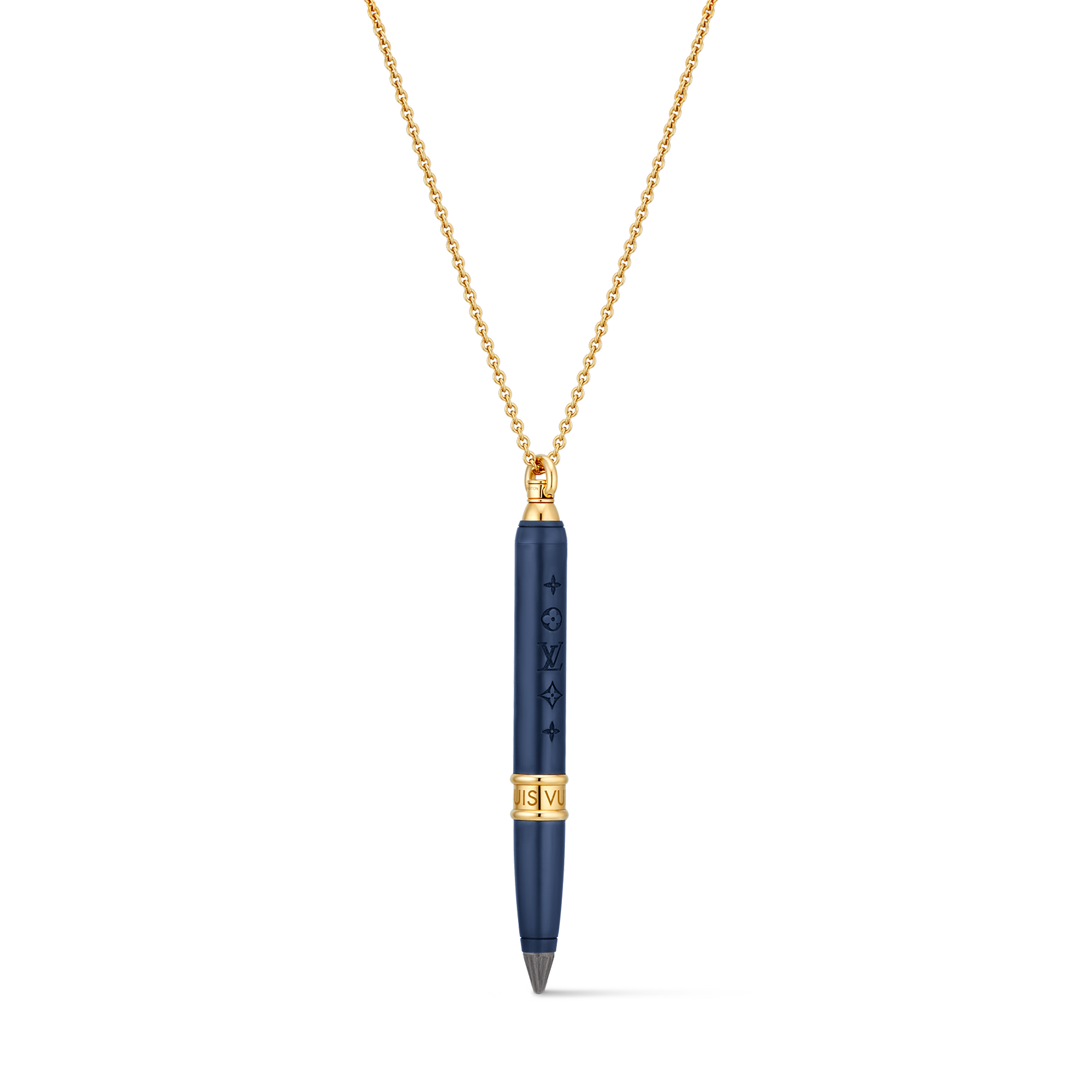 Les Gastons Vuitton Designer Pendant, Yellow Gold and Blue Titanium