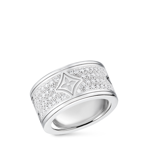 Categories Rings Les Gastons Vuitton Large Ring, White Gold and Diamonds | Louis Vuitton ® (Product zoom)