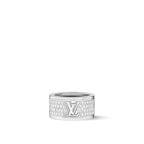Categories Rings Les Gastons Vuitton Large Ring, White Gold and Diamonds | Louis Vuitton ® (Product zoom)