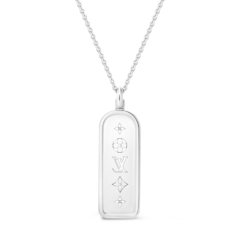 Jewelry Necklaces and Pendants Les Gastons Vuitton Large Tag Pendant, White Gold and Diamonds | Louis Vuitton ® (Product zoom)