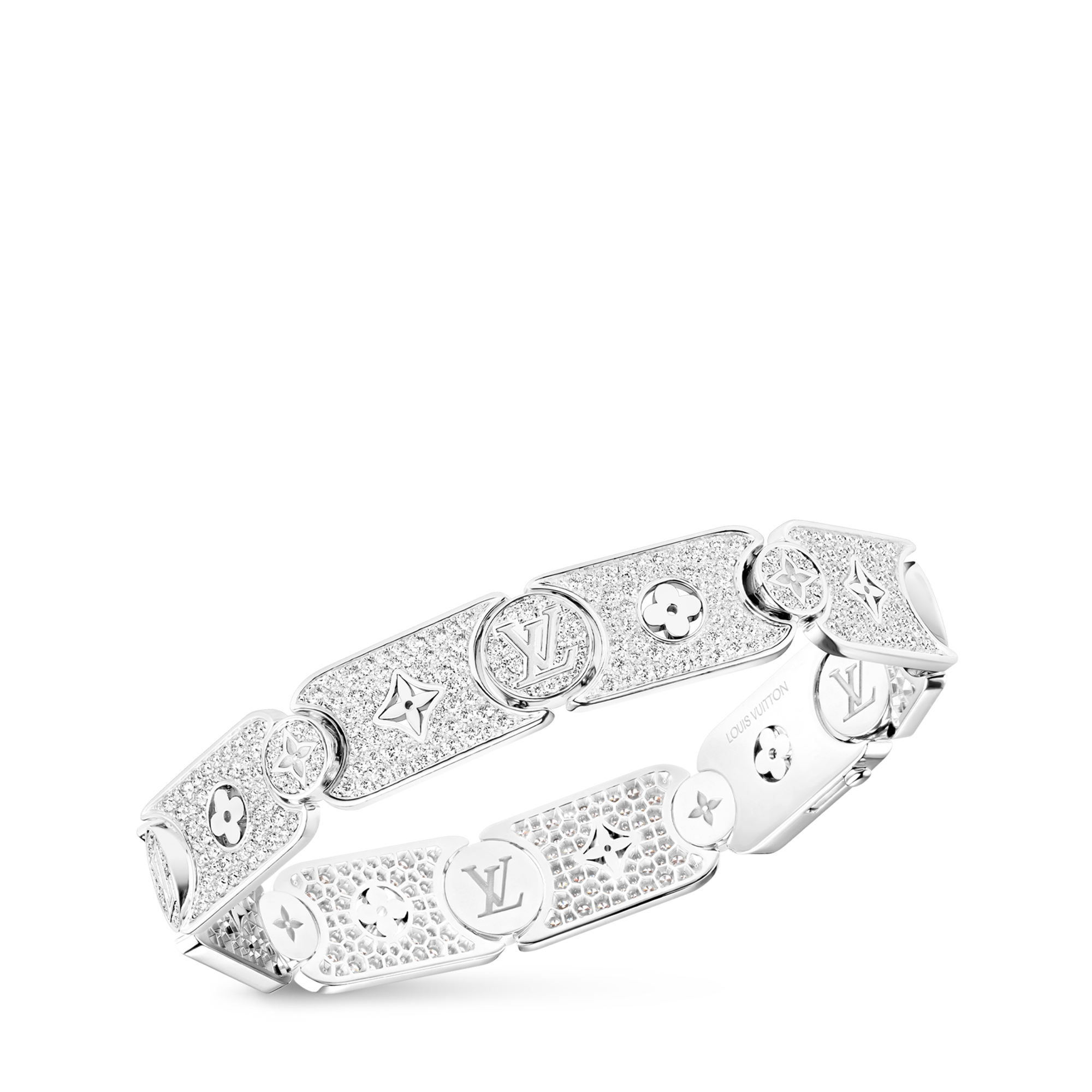  Categories Bracelets Les Gastons Vuitton Masterpiece Gourmette Bracelet, White Gold and Diamonds | Louis Vuitton ® (Product zoom)
