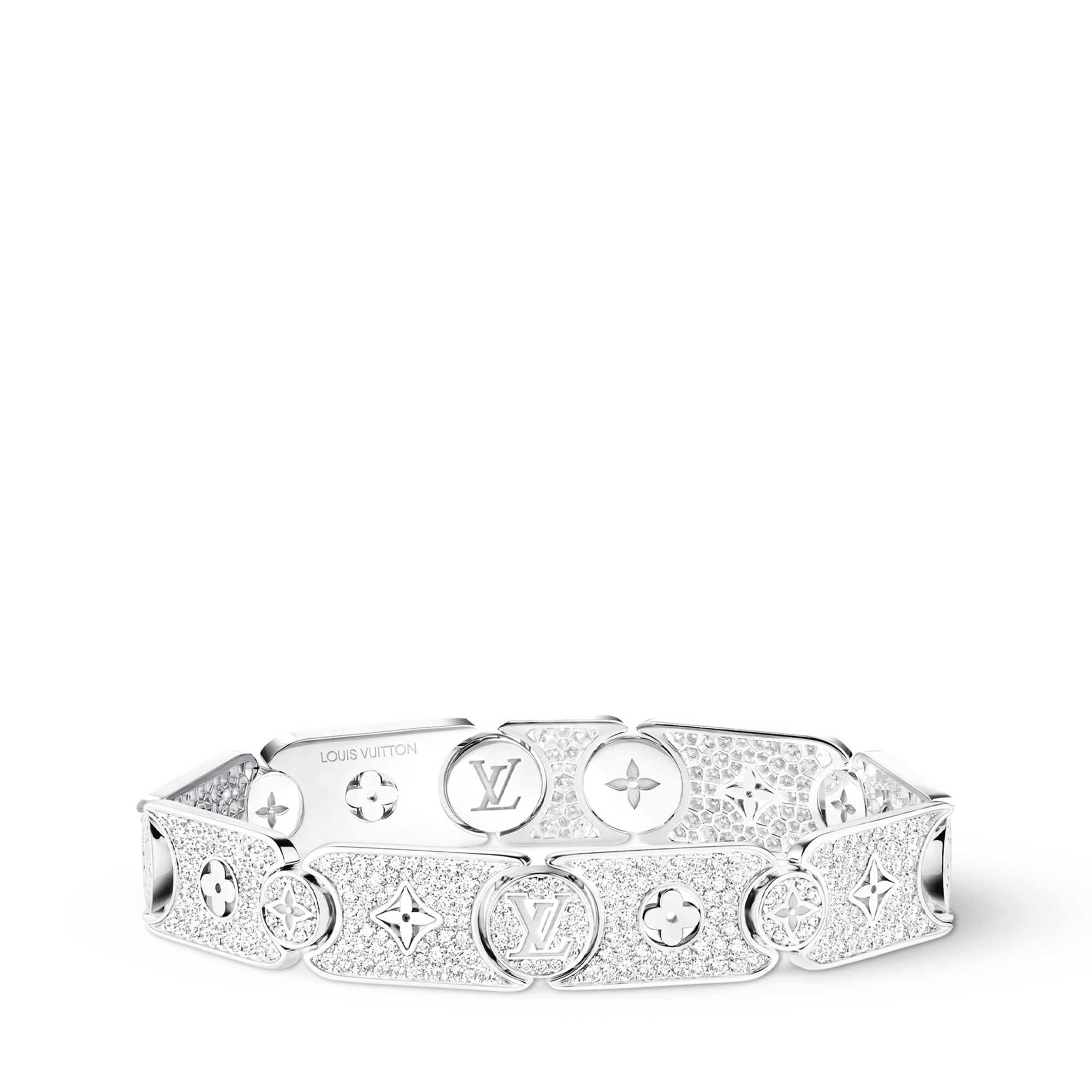  Categories Bracelets Les Gastons Vuitton Masterpiece Gourmette Bracelet, White Gold and Diamonds | Louis Vuitton ® (Product zoom)