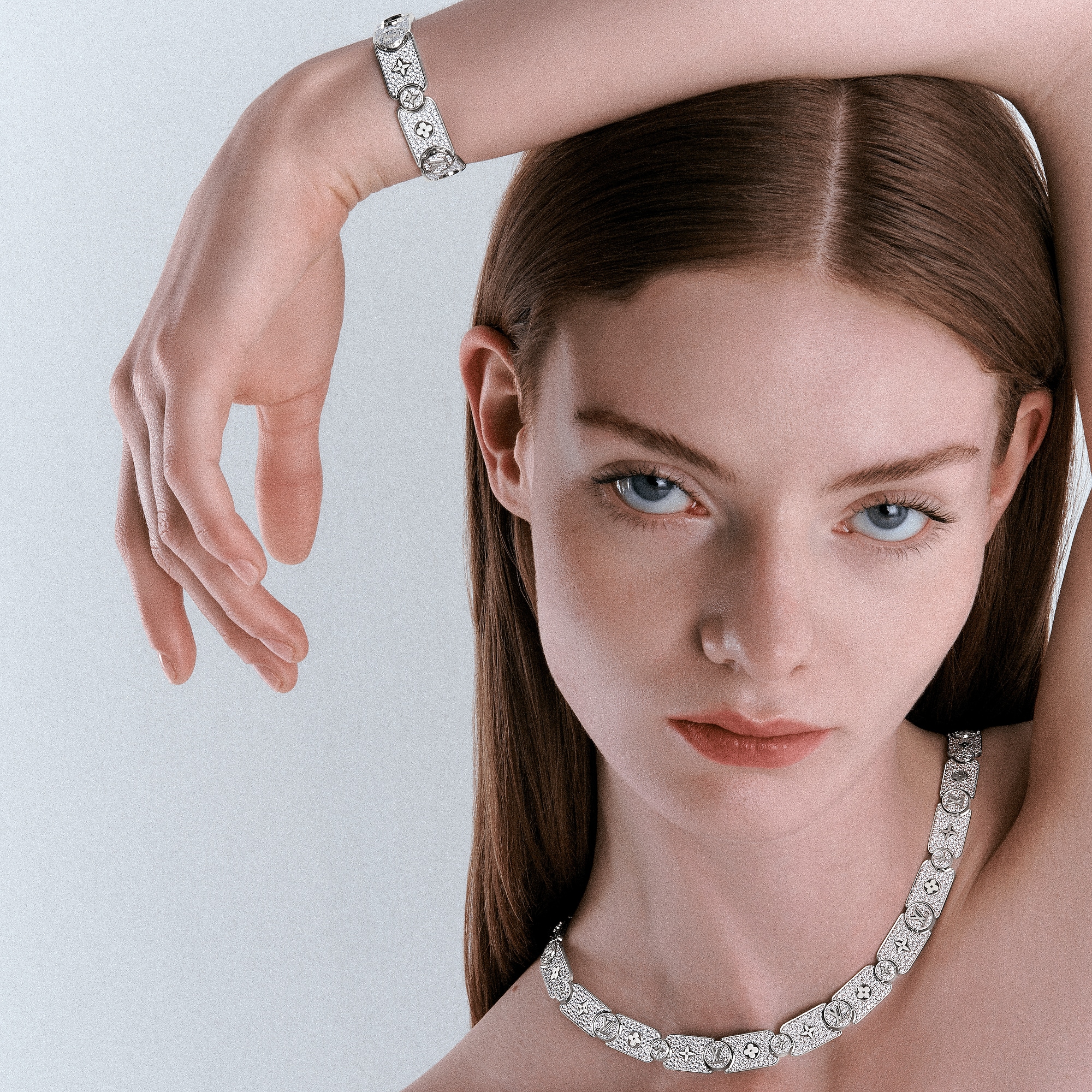 Les Gastons Vuitton Masterpiece Gourmette Bracelet, White Gold and Diamonds