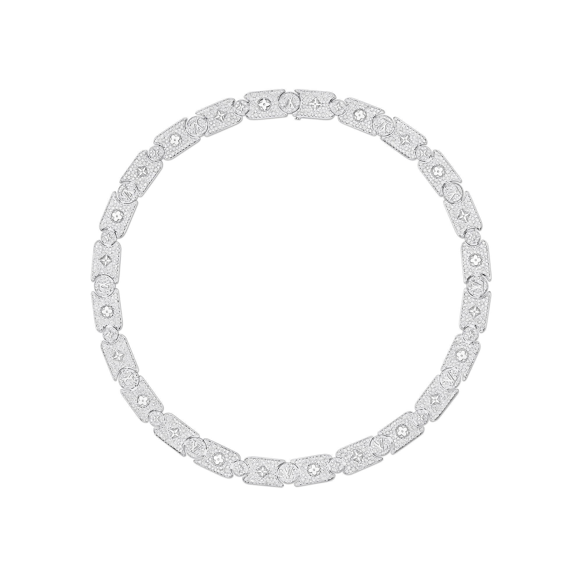 Les Gastons Vuitton Masterpiece Gourmette Necklace, White Gold and Diamonds