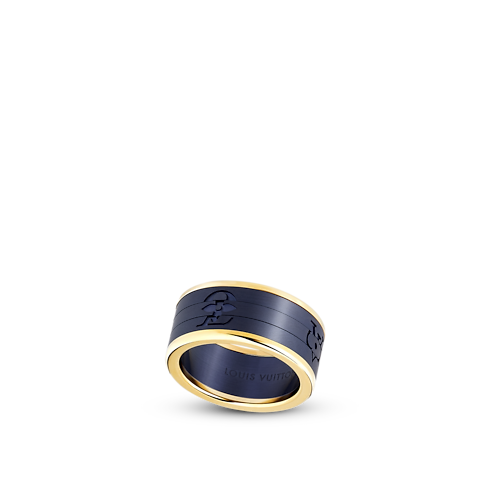Categories Rings Les Gastons Vuitton Puzzle Ring, Yellow Gold and Blue Titanium | Louis Vuitton ® (Product zoom)