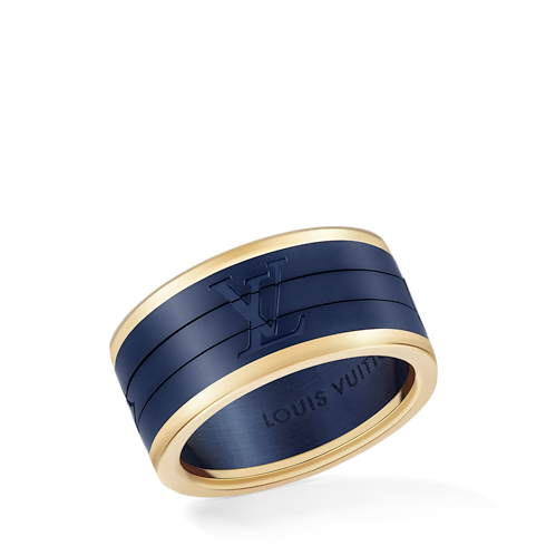 Categories Rings Les Gastons Vuitton Puzzle Ring, Yellow Gold and Blue Titanium | Louis Vuitton ® (Product zoom)