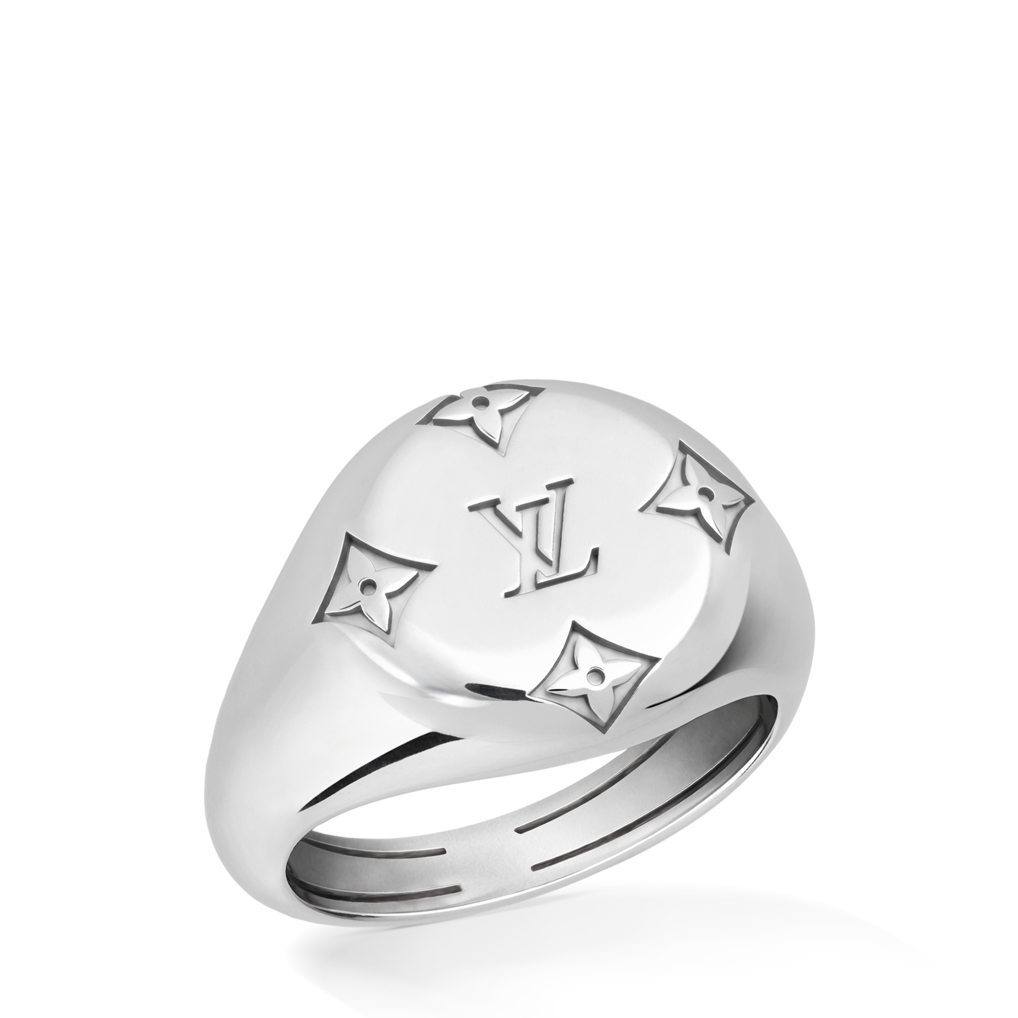  Categories Rings Les Gastons Vuitton Signet Ring, White Gold | Louis Vuitton ® (Product zoom)