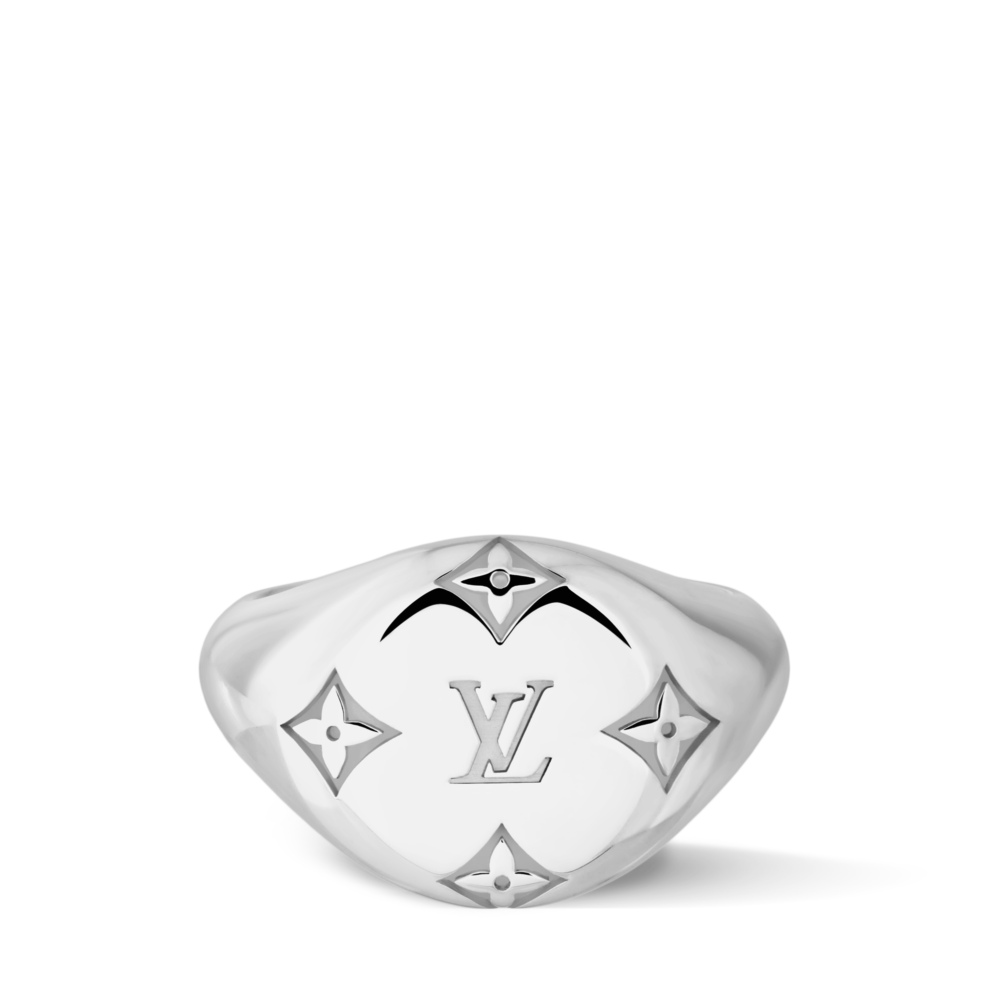  Categories Rings Les Gastons Vuitton Signet Ring, White Gold | Louis Vuitton ® (Product zoom)