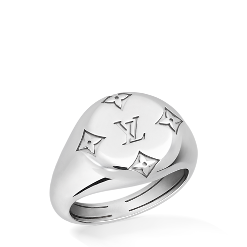 Categories Rings Les Gastons Vuitton Signet Ring, White Gold | Louis Vuitton ® (Product zoom)
