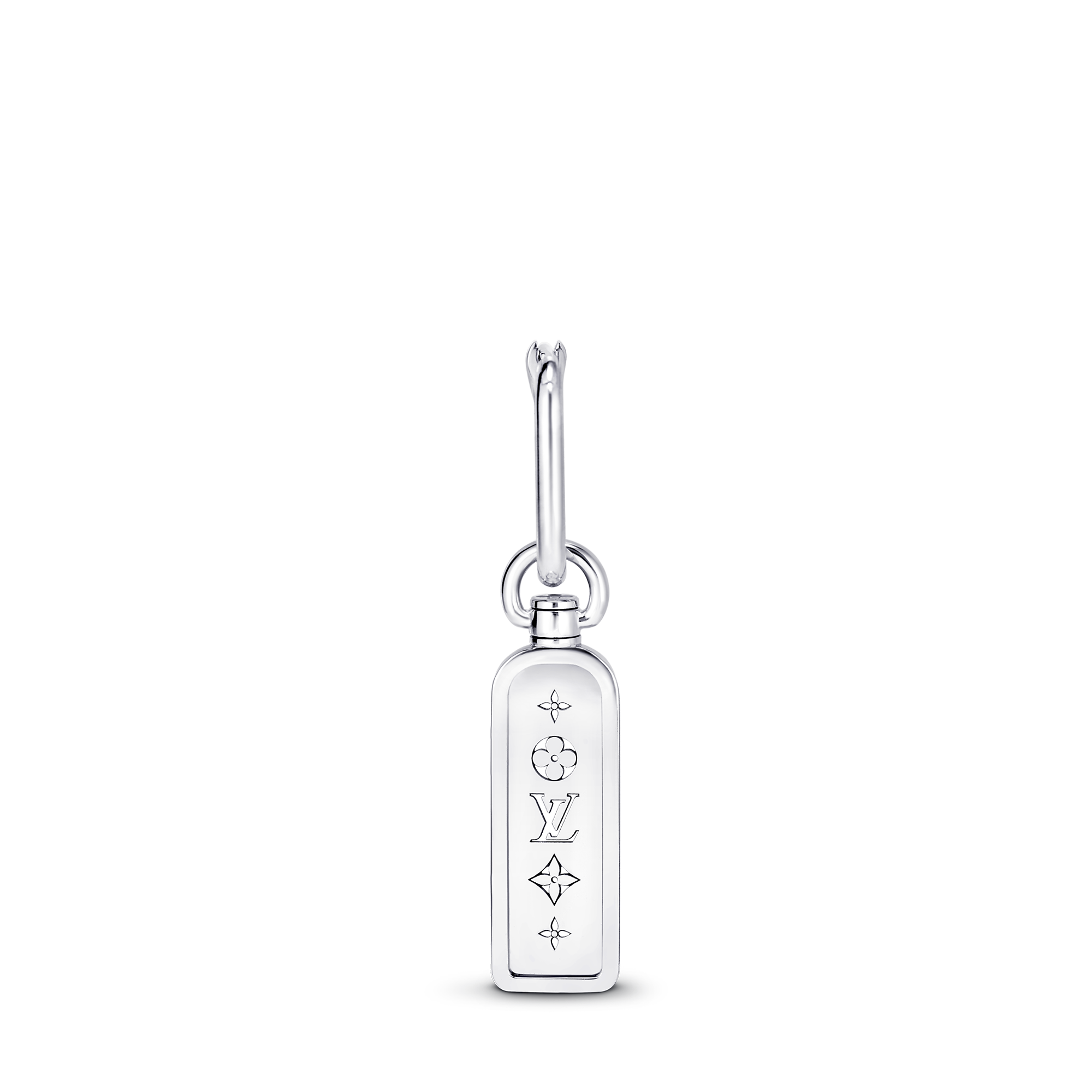Les Gastons Vuitton Tag Single Hoop, White Gold