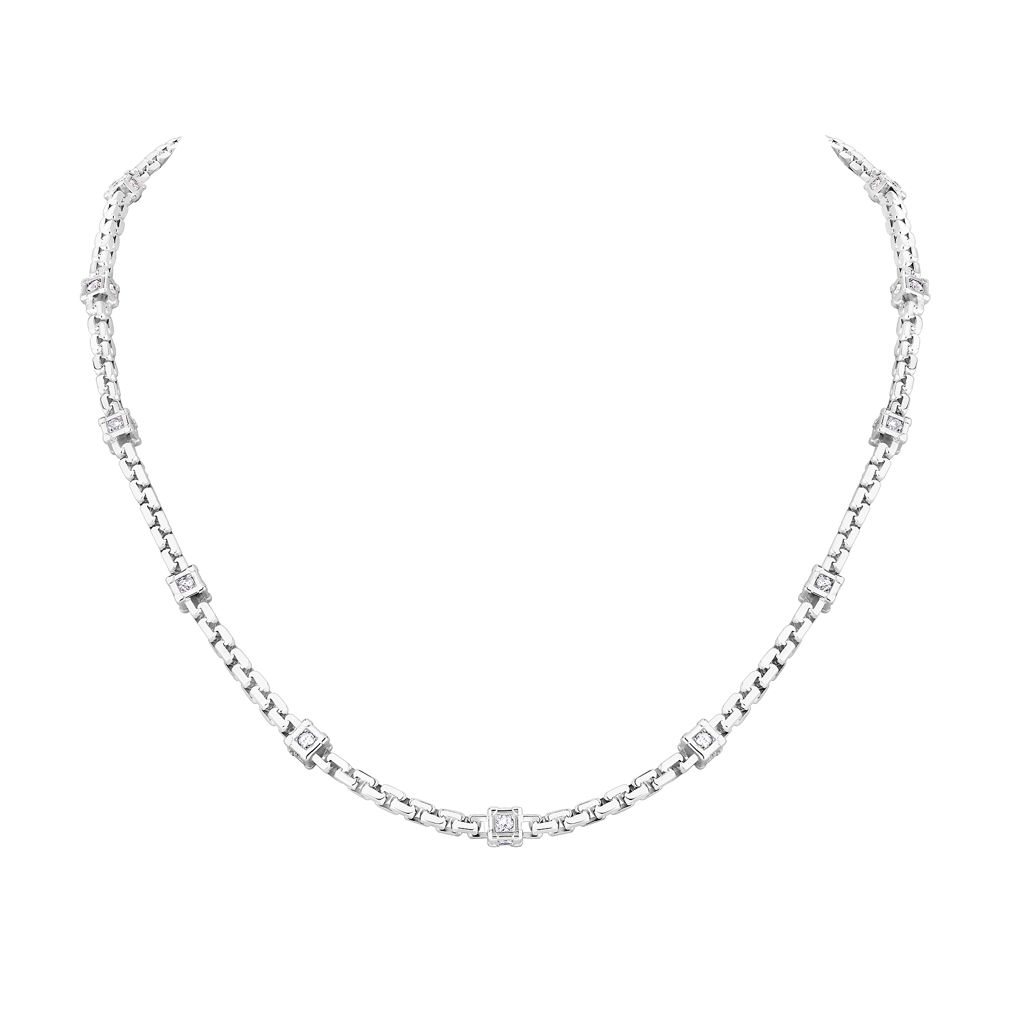Les Gastons Vuitton Trunk Necklace, White Gold and Diamonds