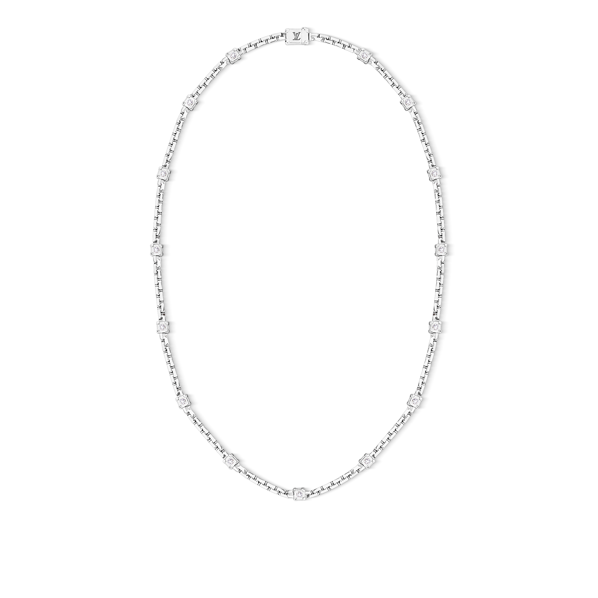 Les Gastons Vuitton Trunk Necklace, White Gold and Diamonds