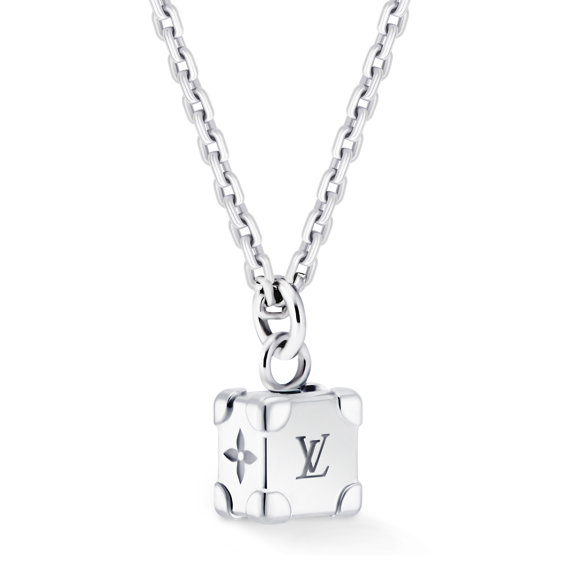 Les Gastons Vuitton Trunk Pendant, White Gold and Diamond